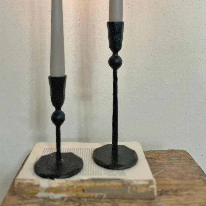 Black Metal Bobble candlestick S - Image 3