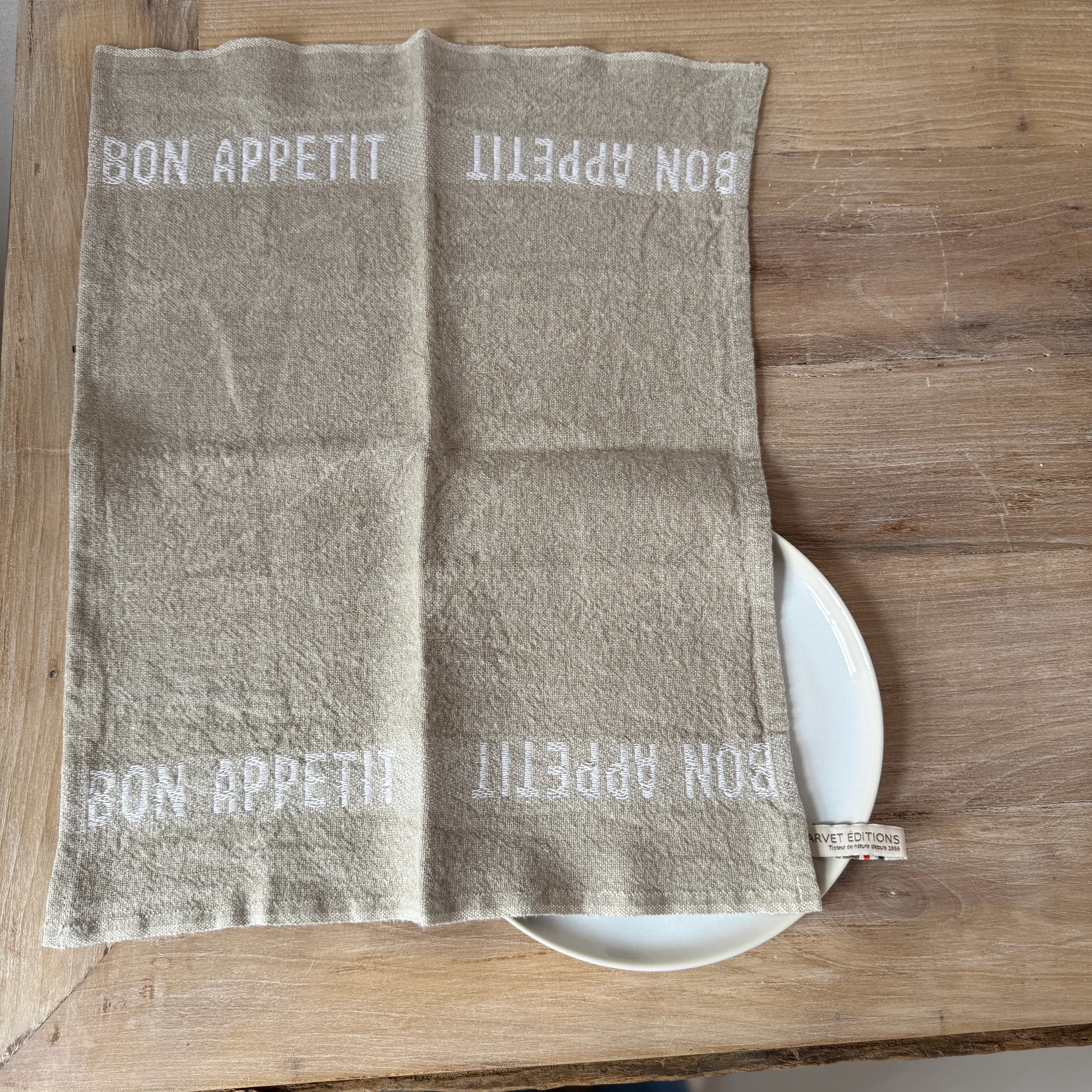 Bon Appetit Napkin Natural & White - Image 3