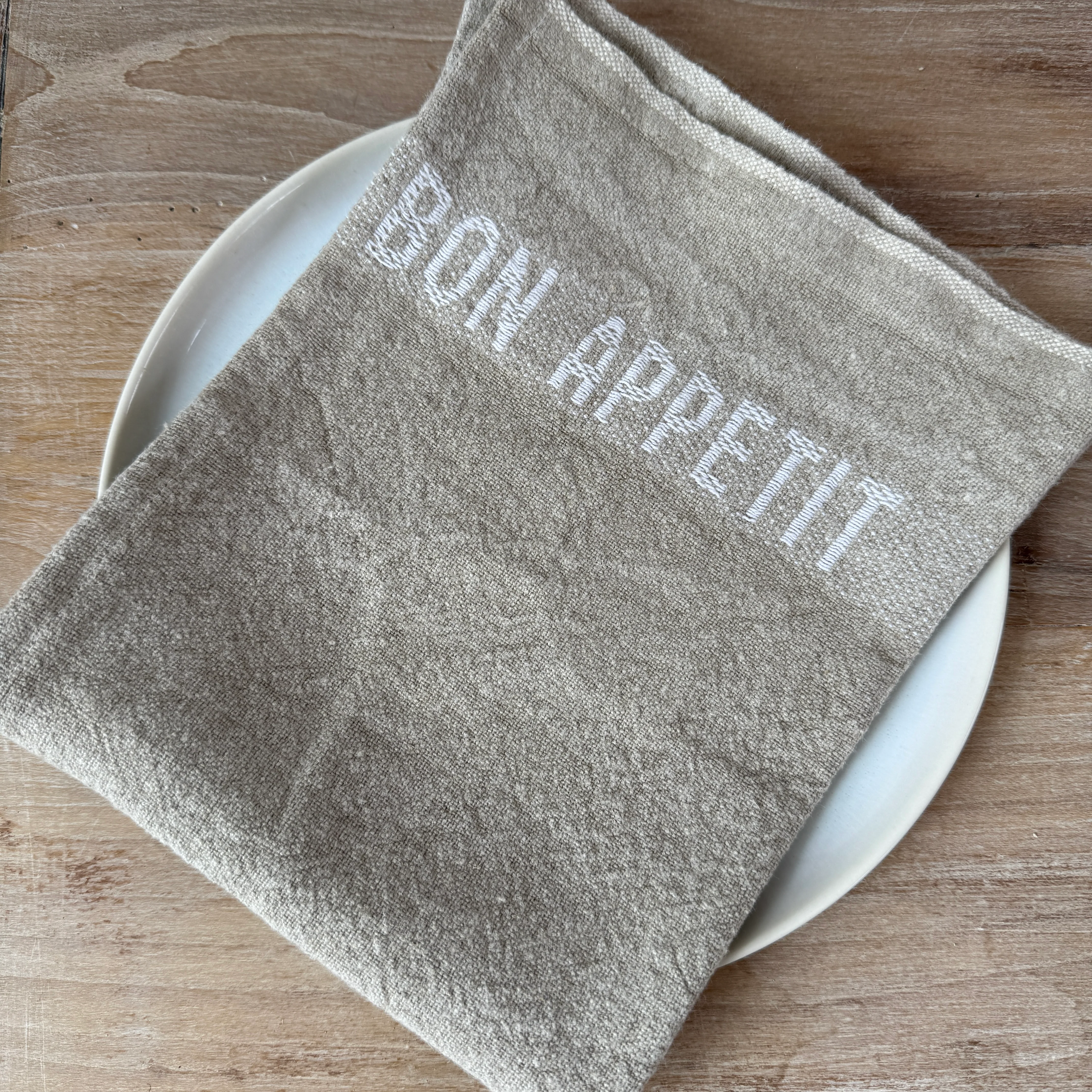 Bon Appetit Napkin Natural & White - Image 4