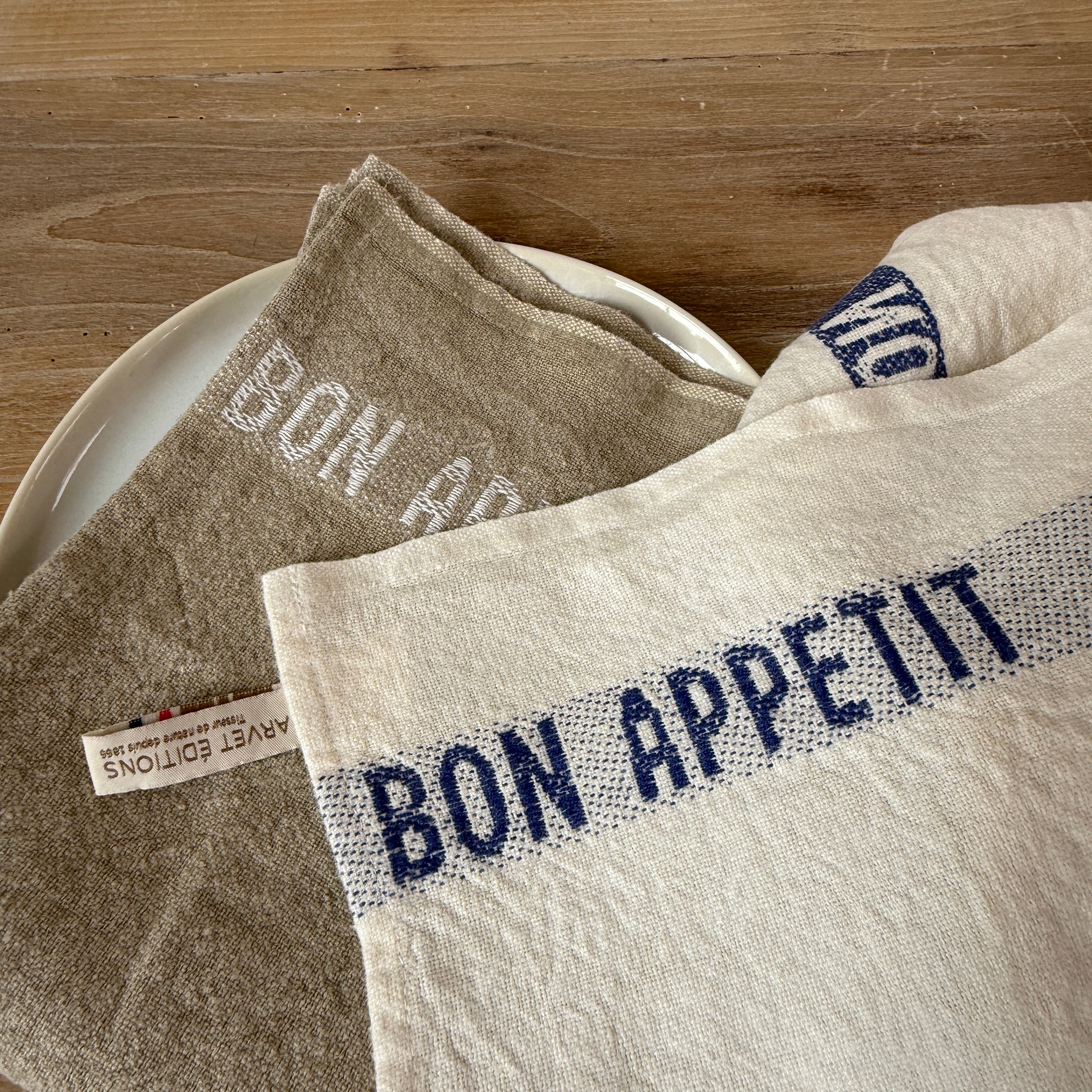 Bon Appetit Tea Towel Blue & White - Image 2