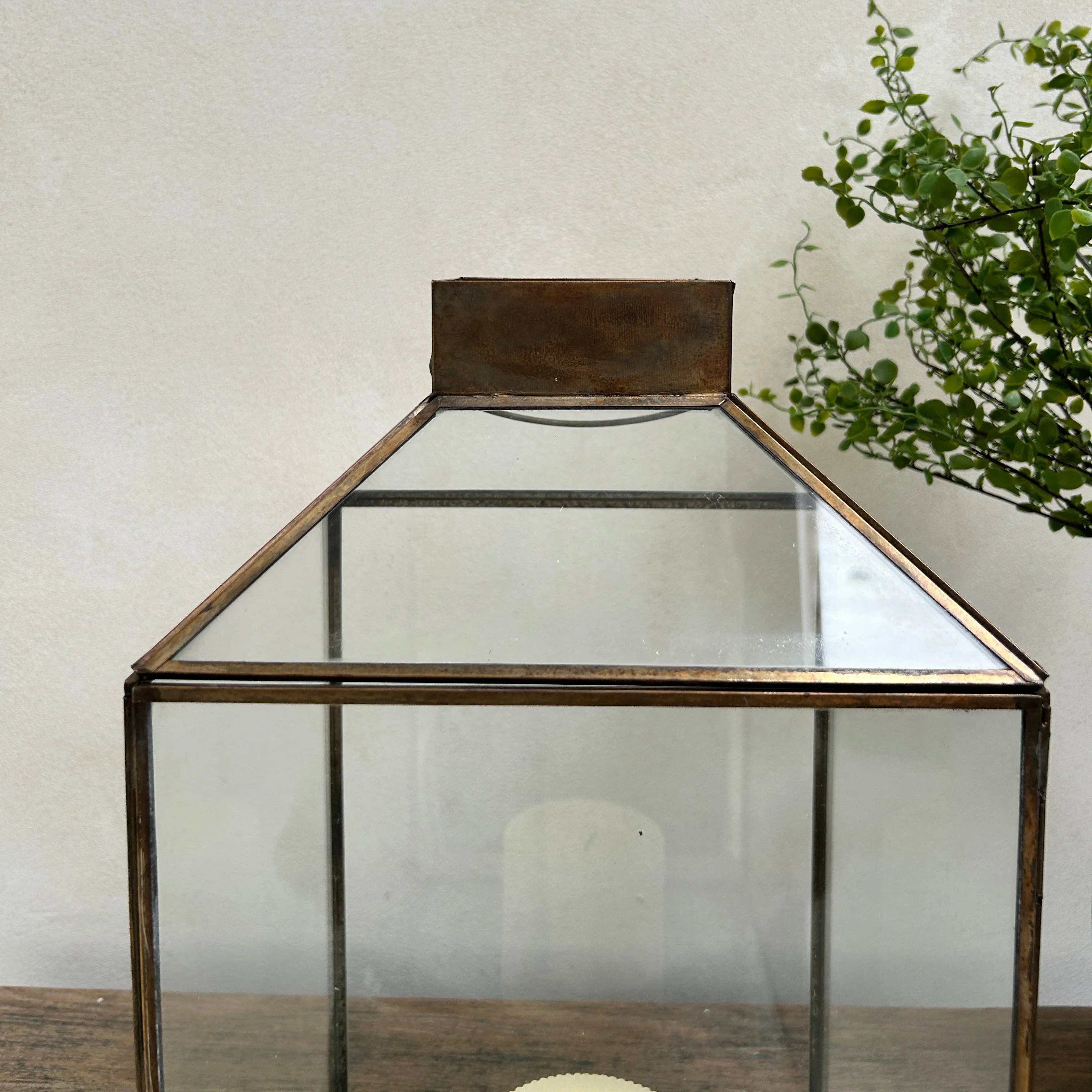 Bronze Metal Glass Lantern | Corfu - Image 2