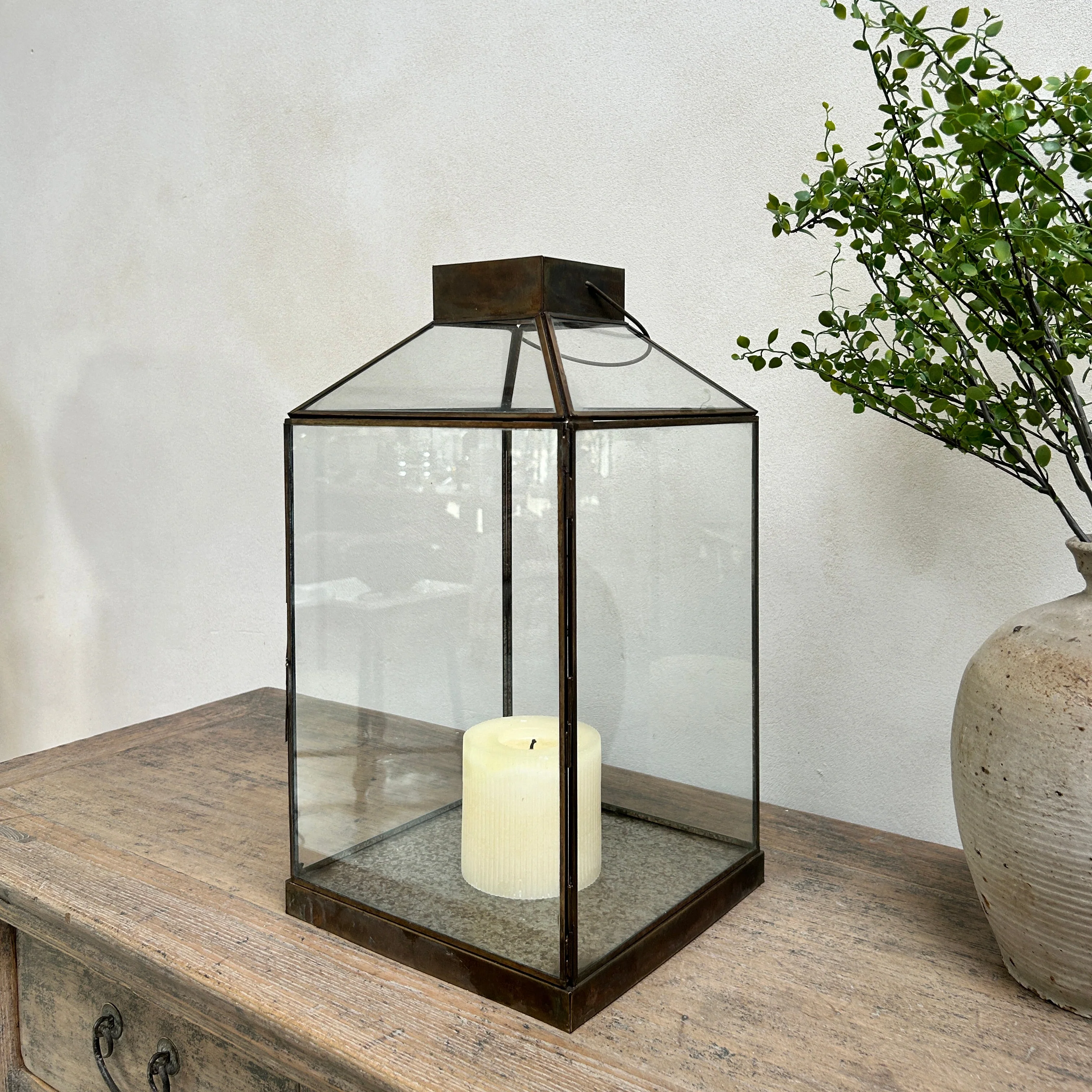 Bronze Metal Glass Lantern | Corfu - Image 5