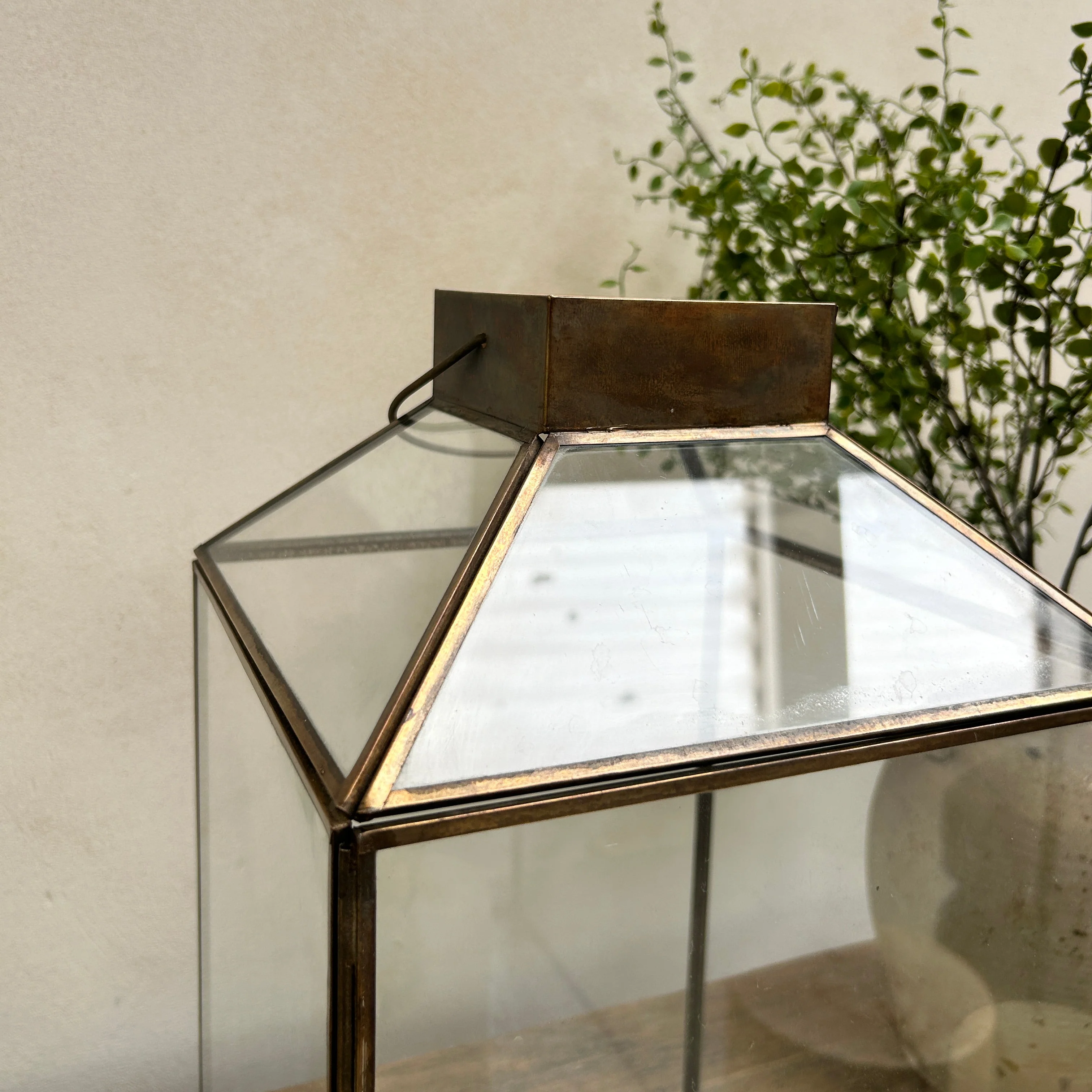 Bronze Metal Glass Lantern | Corfu - Image 6