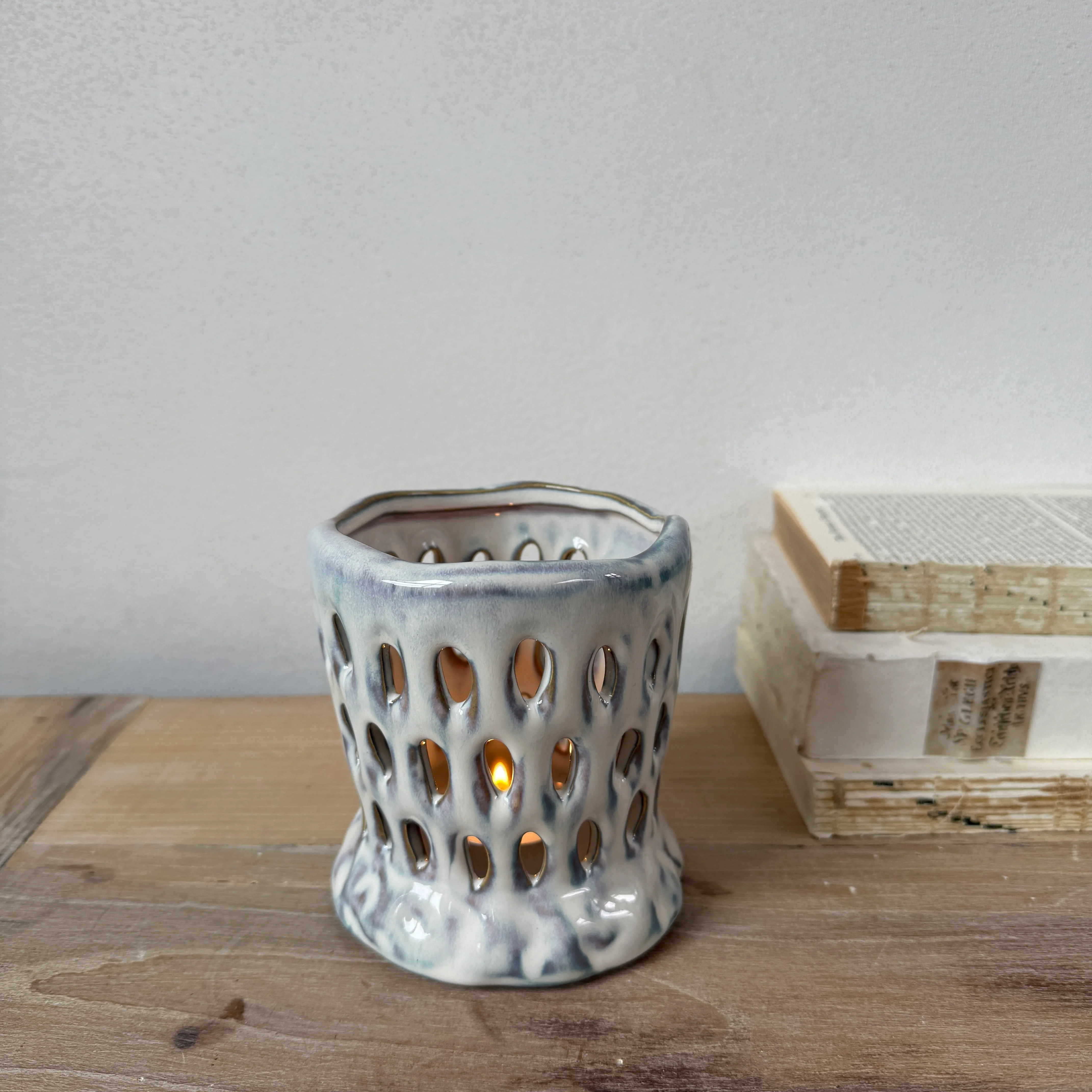 Ceramic Glazed Candle Holder