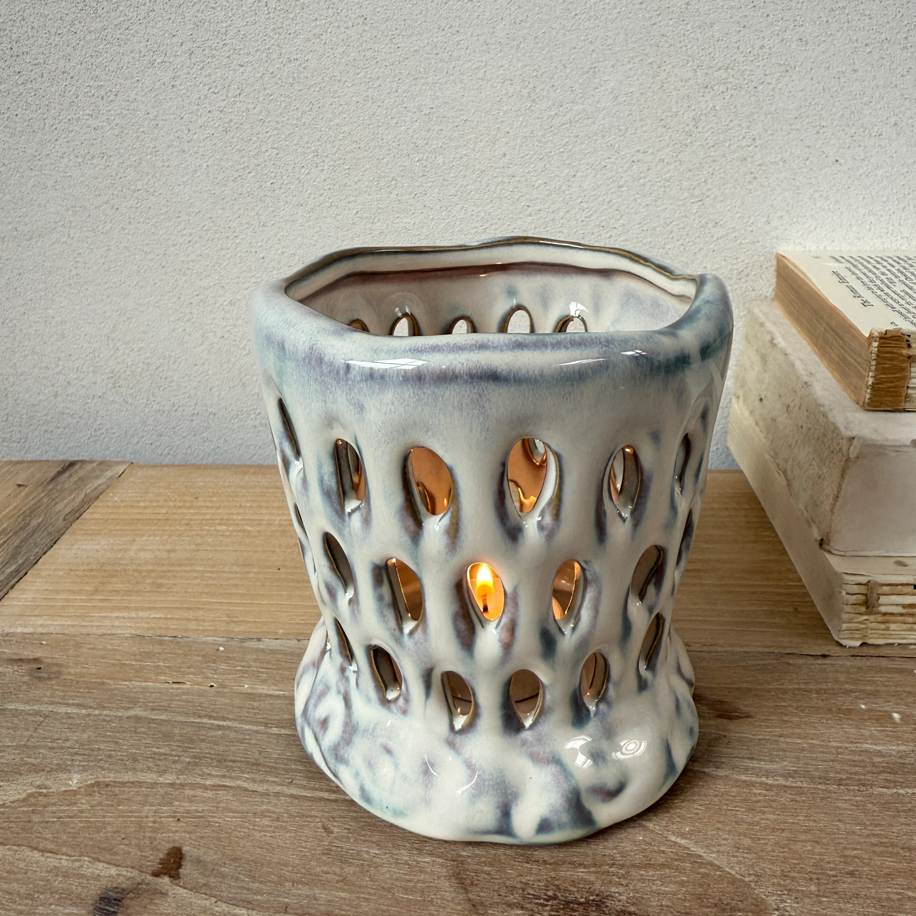 Ceramic Glazed Candle Holder - Image 3