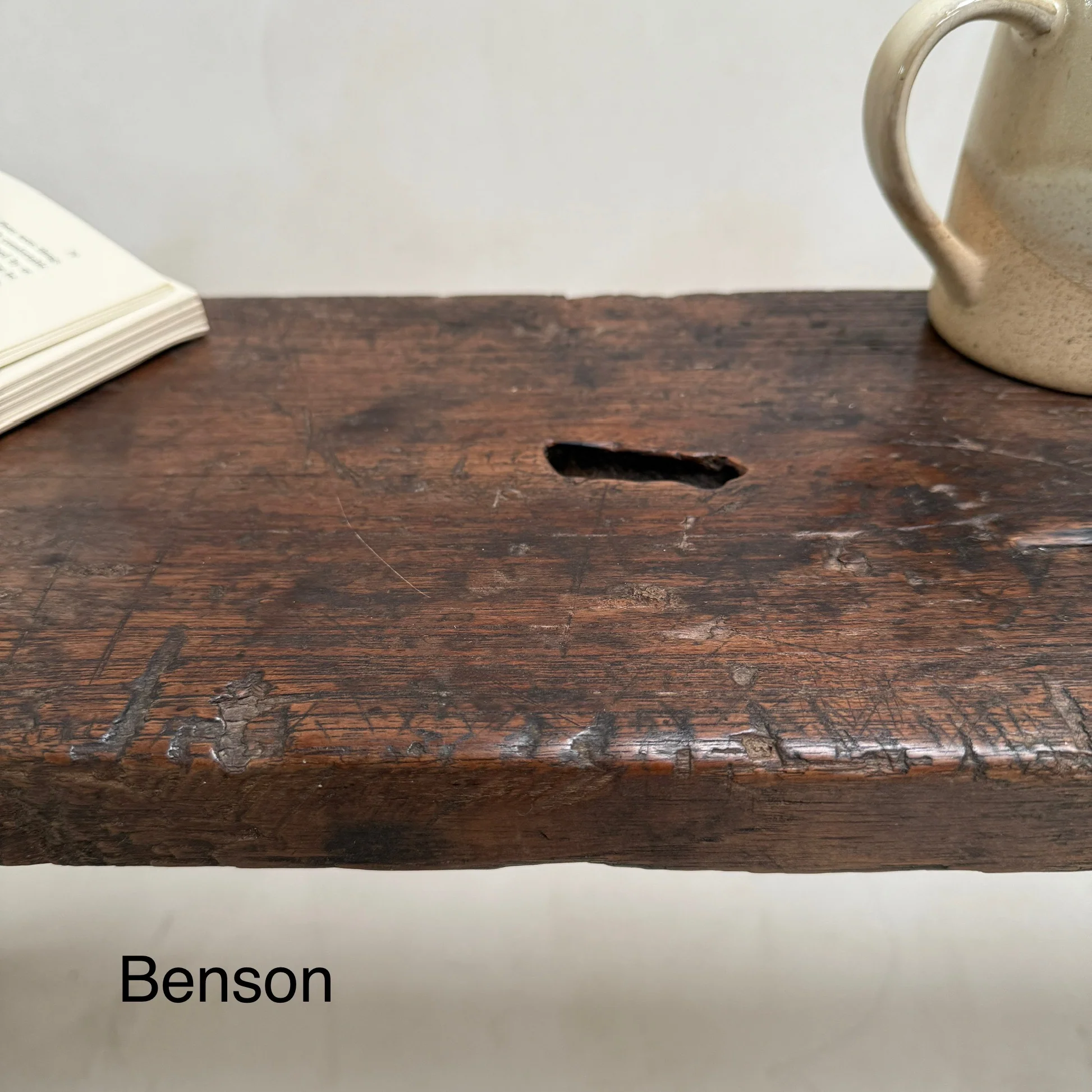 Choice of unique antique dark wood benches - Image 10