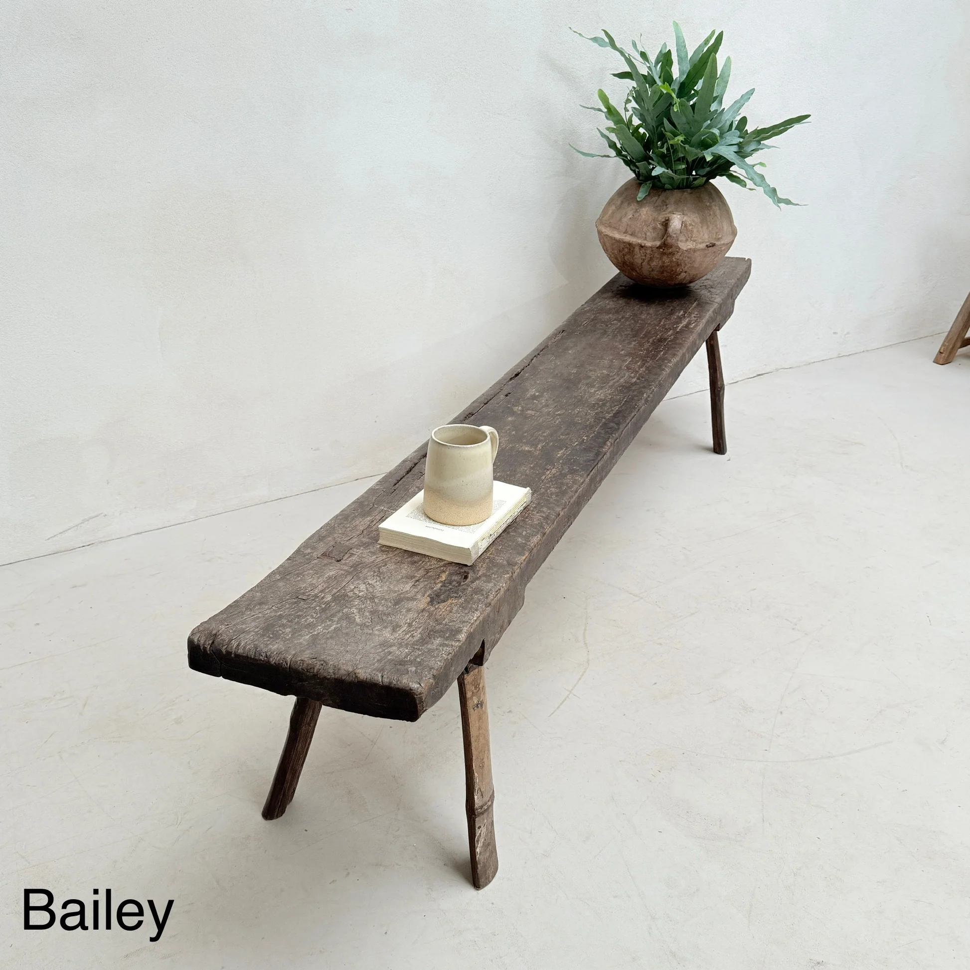 Choice of unique antique dark wood benches - Image 3