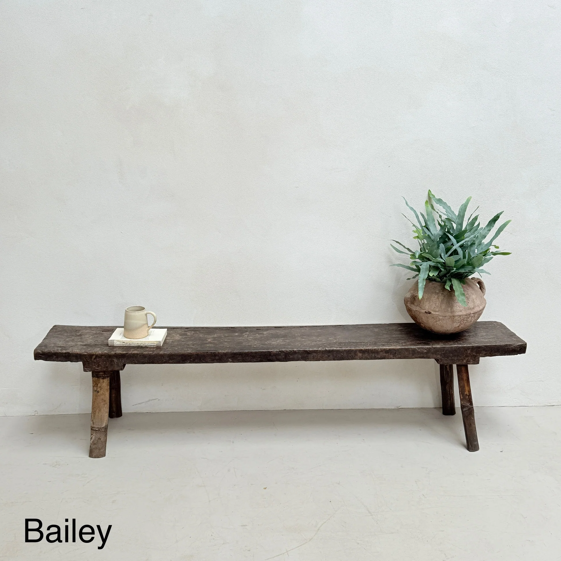 Choice of unique antique dark wood benches - Image 4