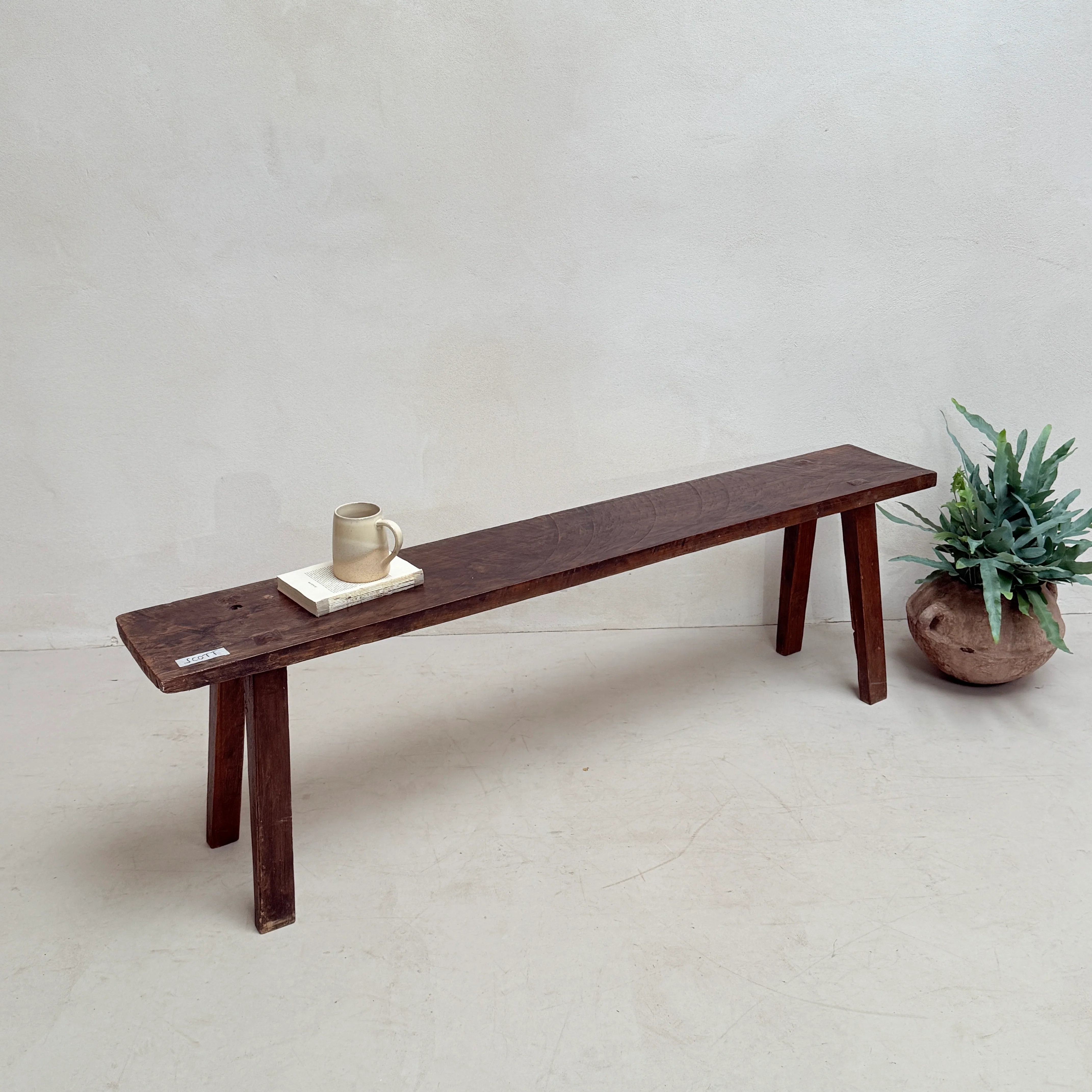 Choice of unique antique dark wood benches - Image 6