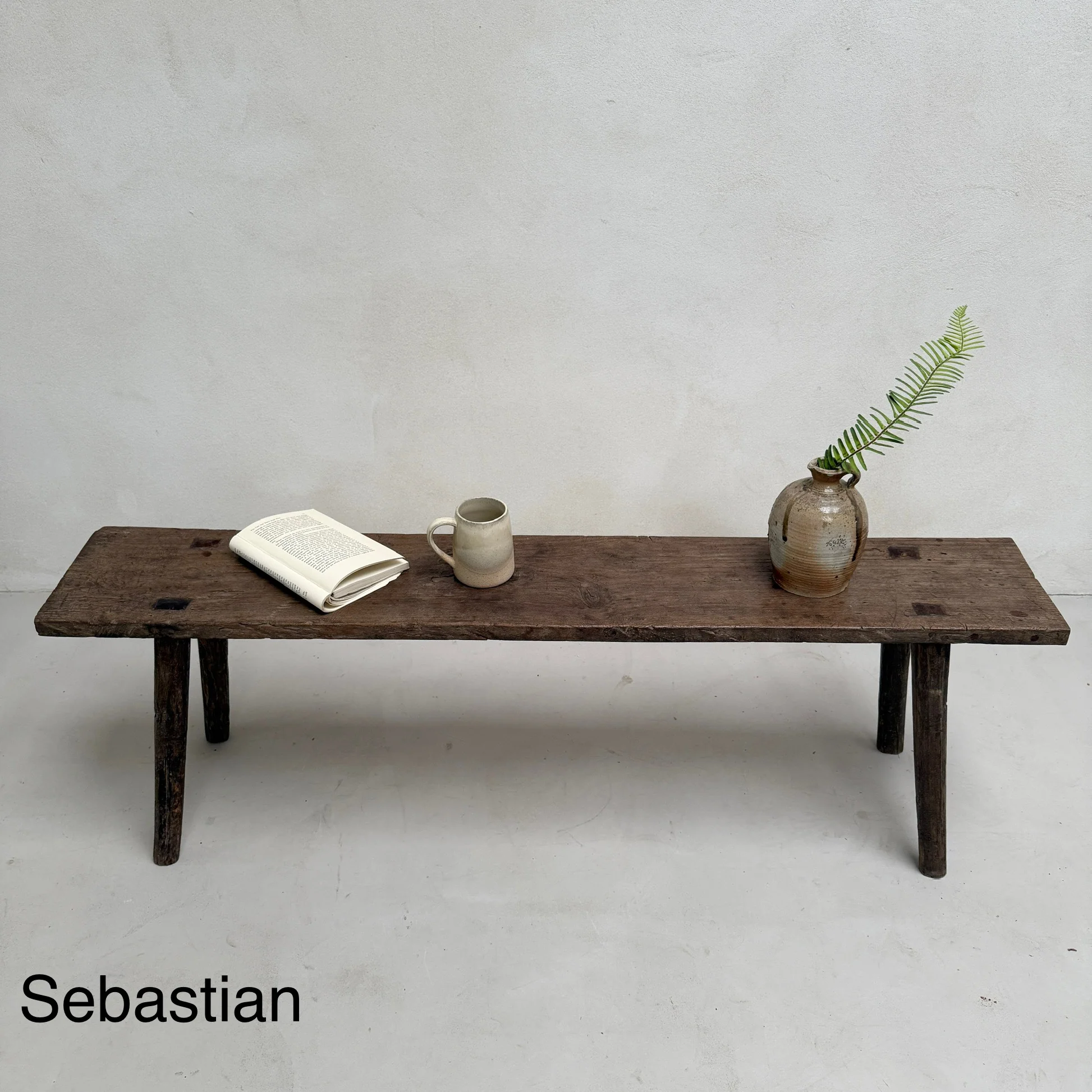 Choice of unique antique dark wood benches - Image 8