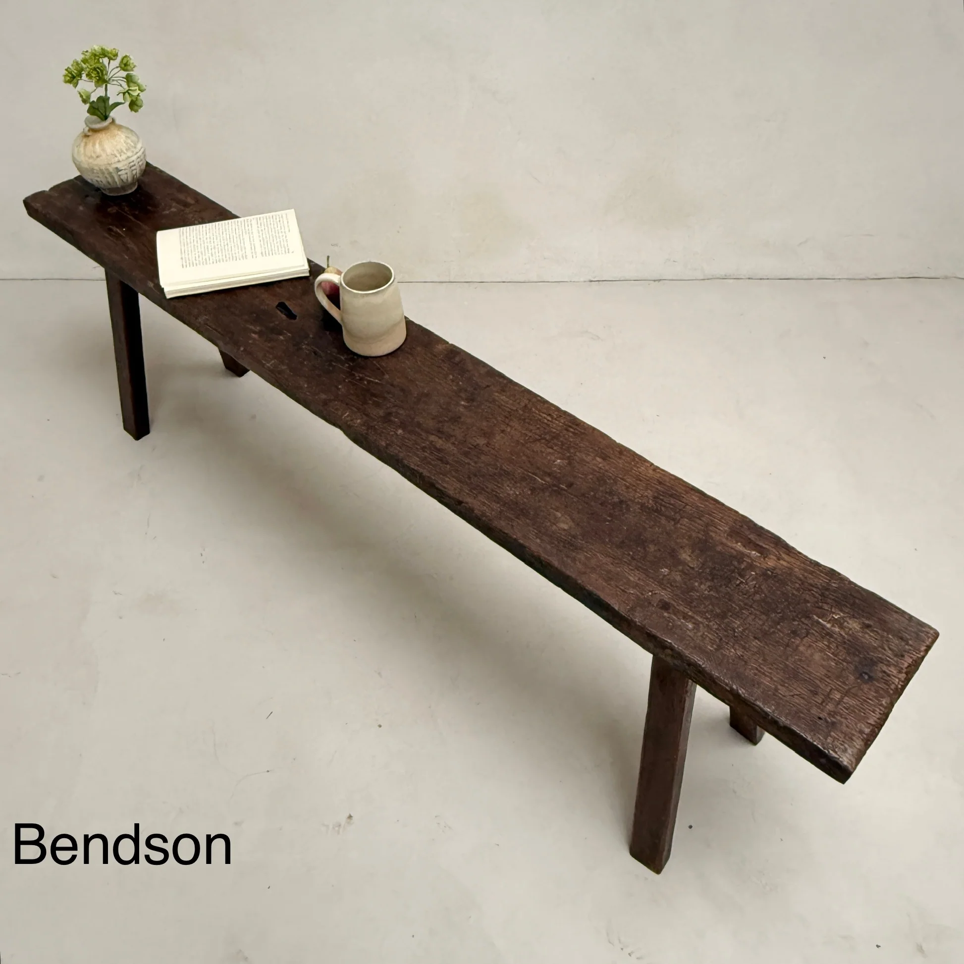 Choice of unique antique dark wood benches - Image 9