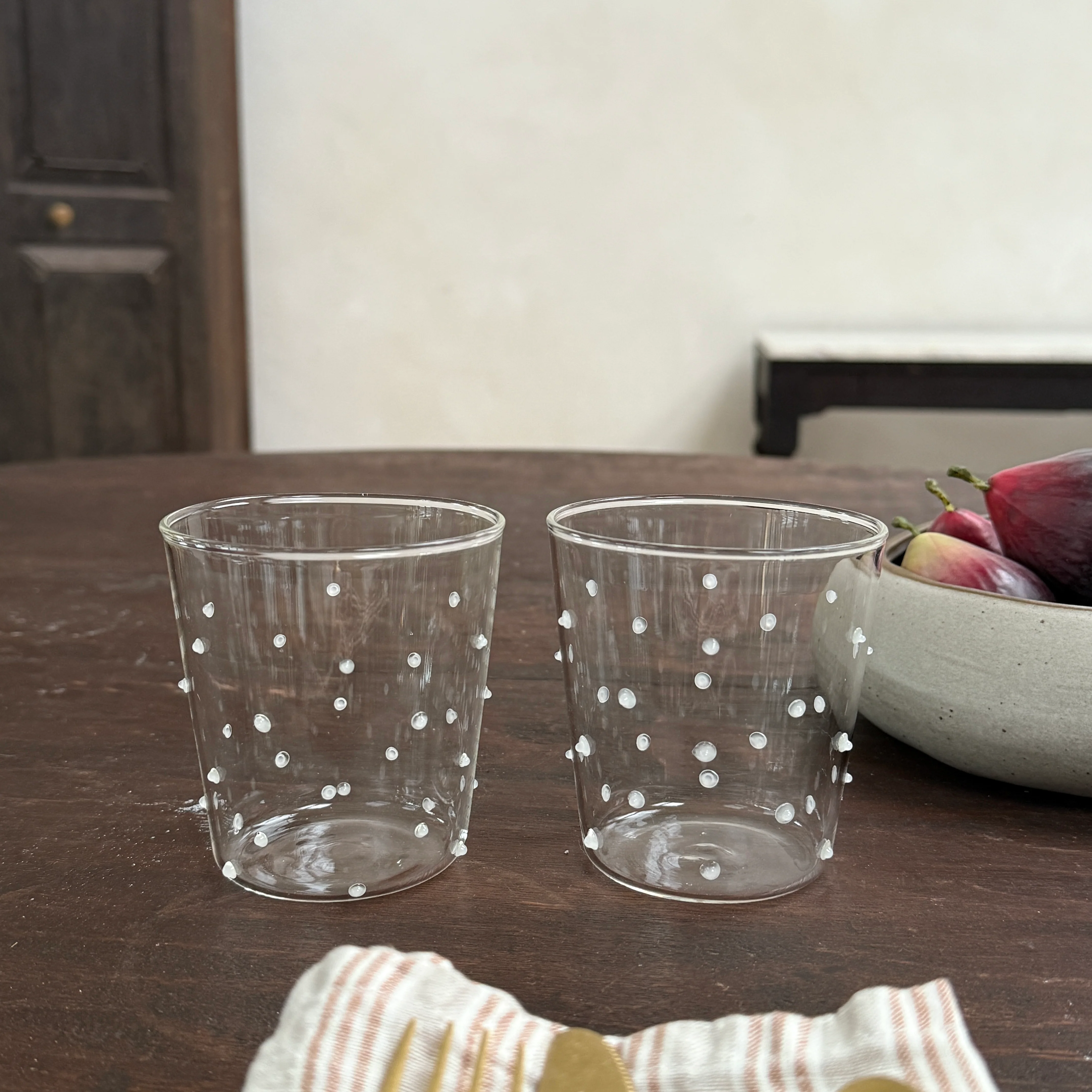 Clear drinking glass | dots - Image 2