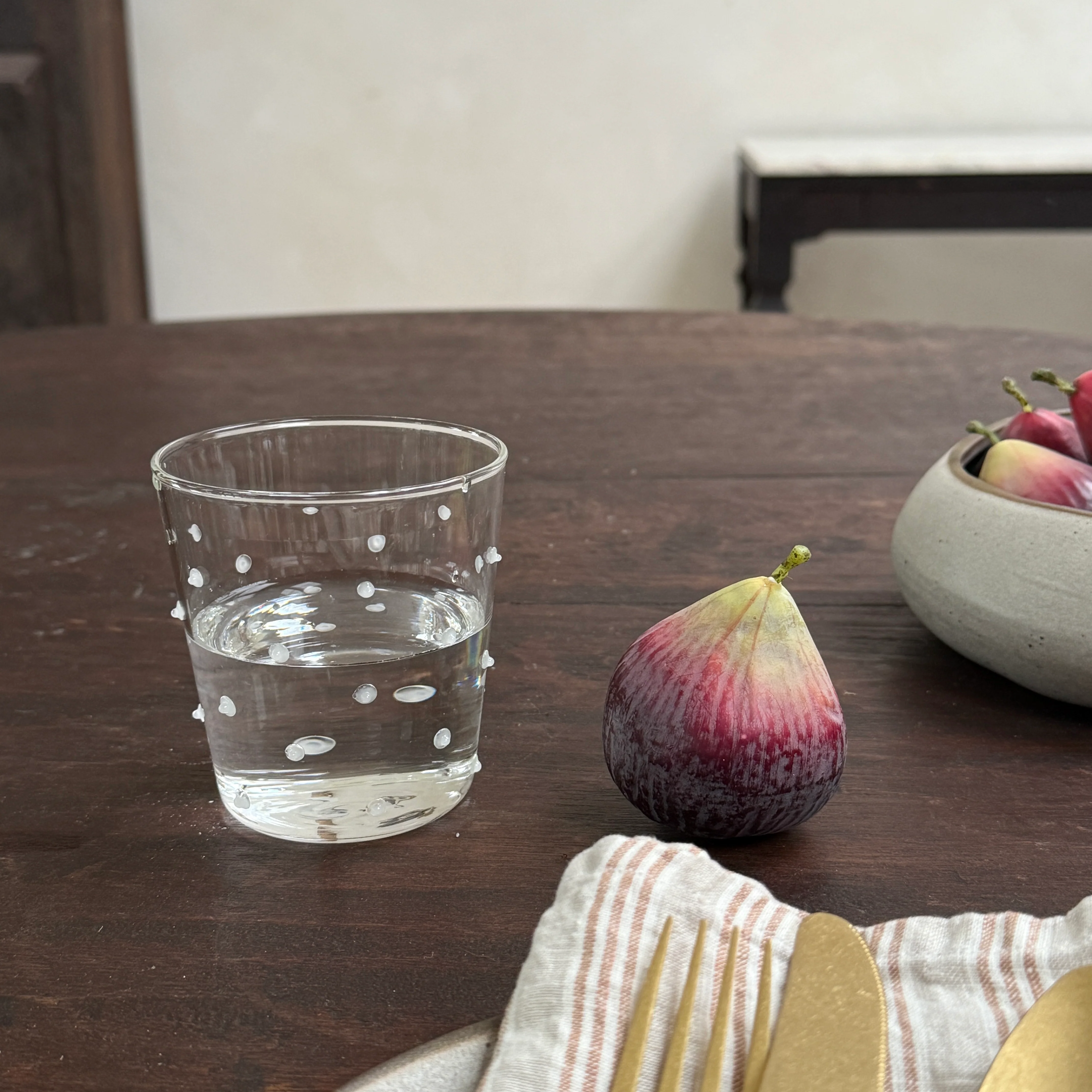 Clear drinking glass | dots - Image 4