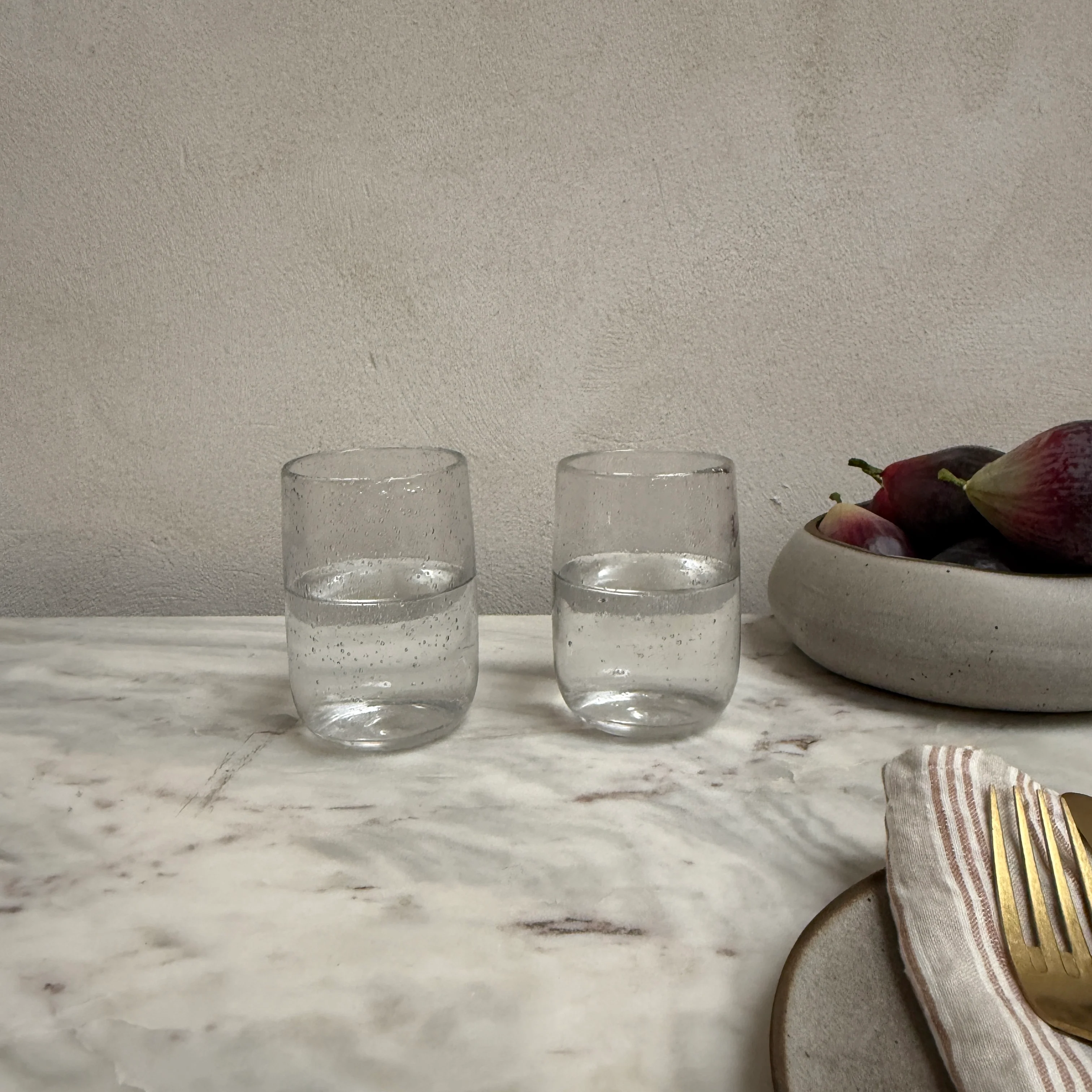 Clear handmade drinking glass | bubbles - Image 2