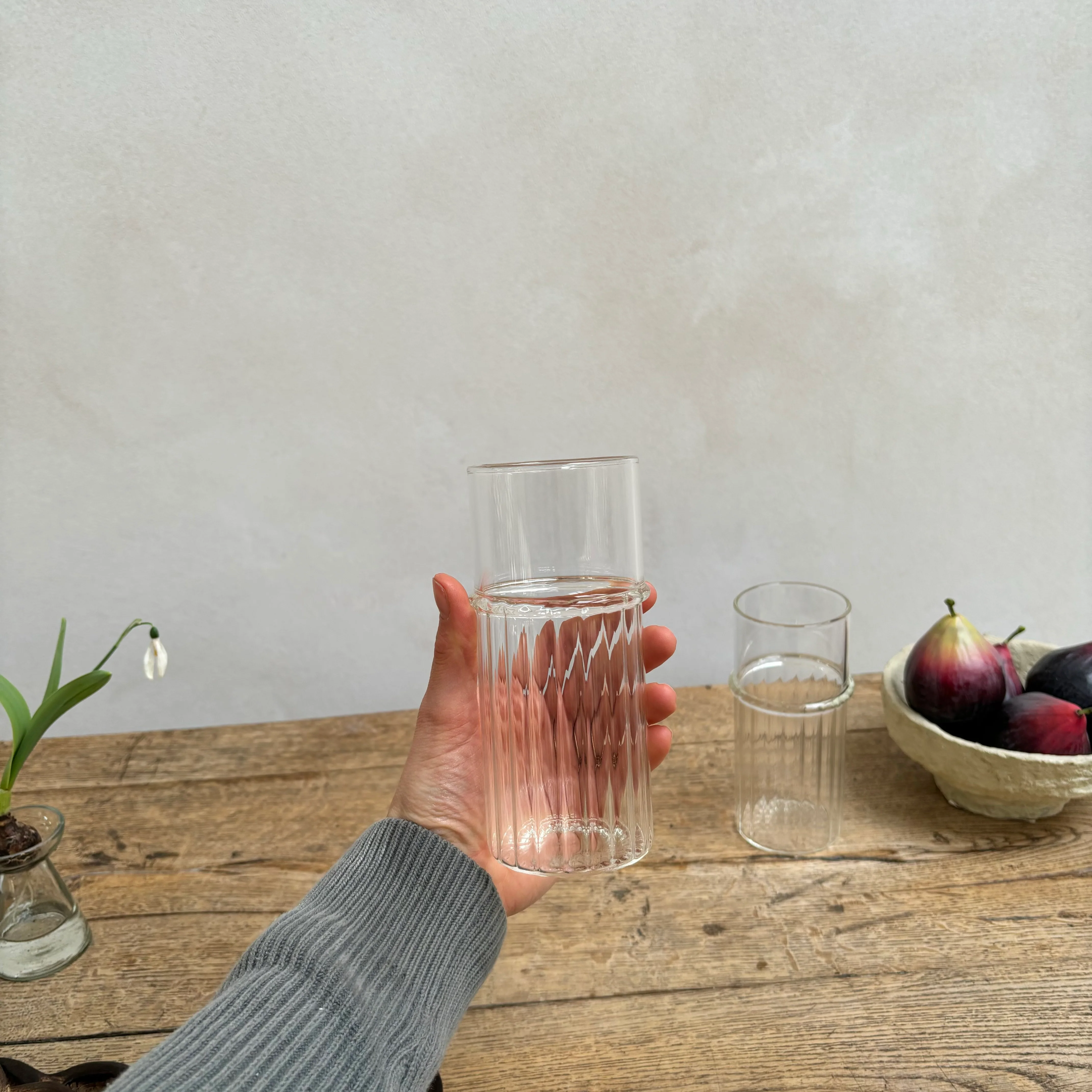 Clear Reeded Highball Glass - Image 5