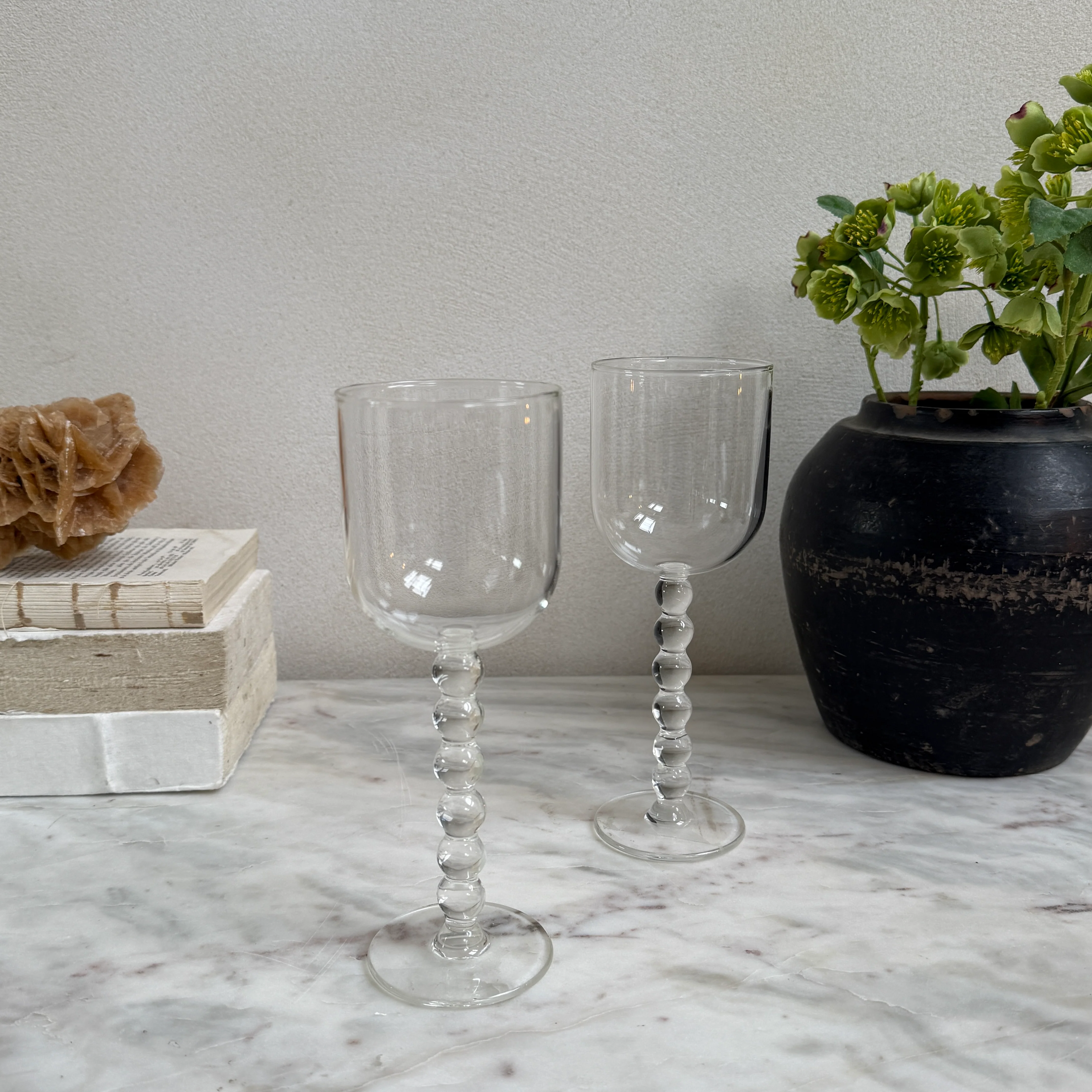 Crystaline bobble stem wine glass - Image 2