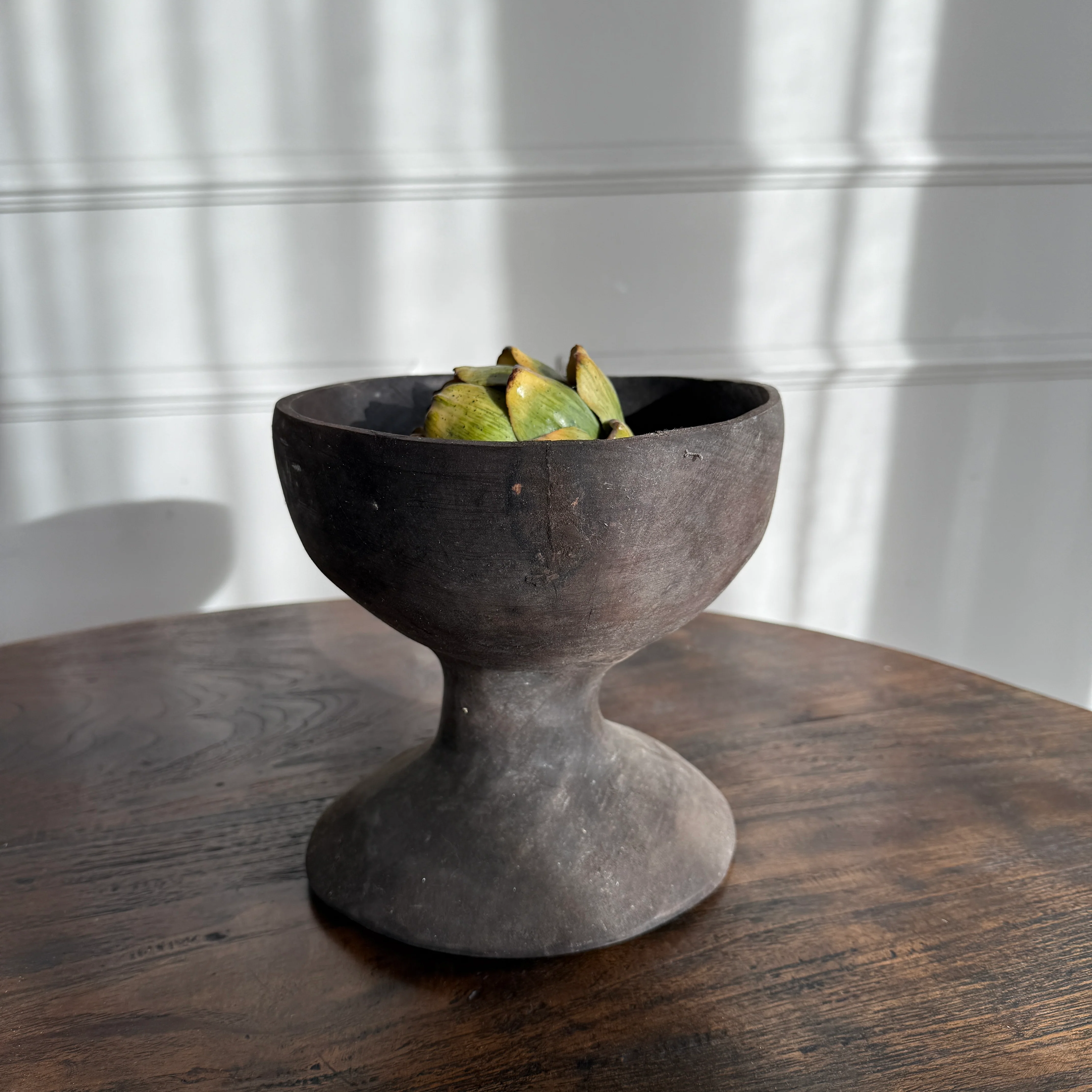 Dark Ironwood turned bowl on foot - Image 4