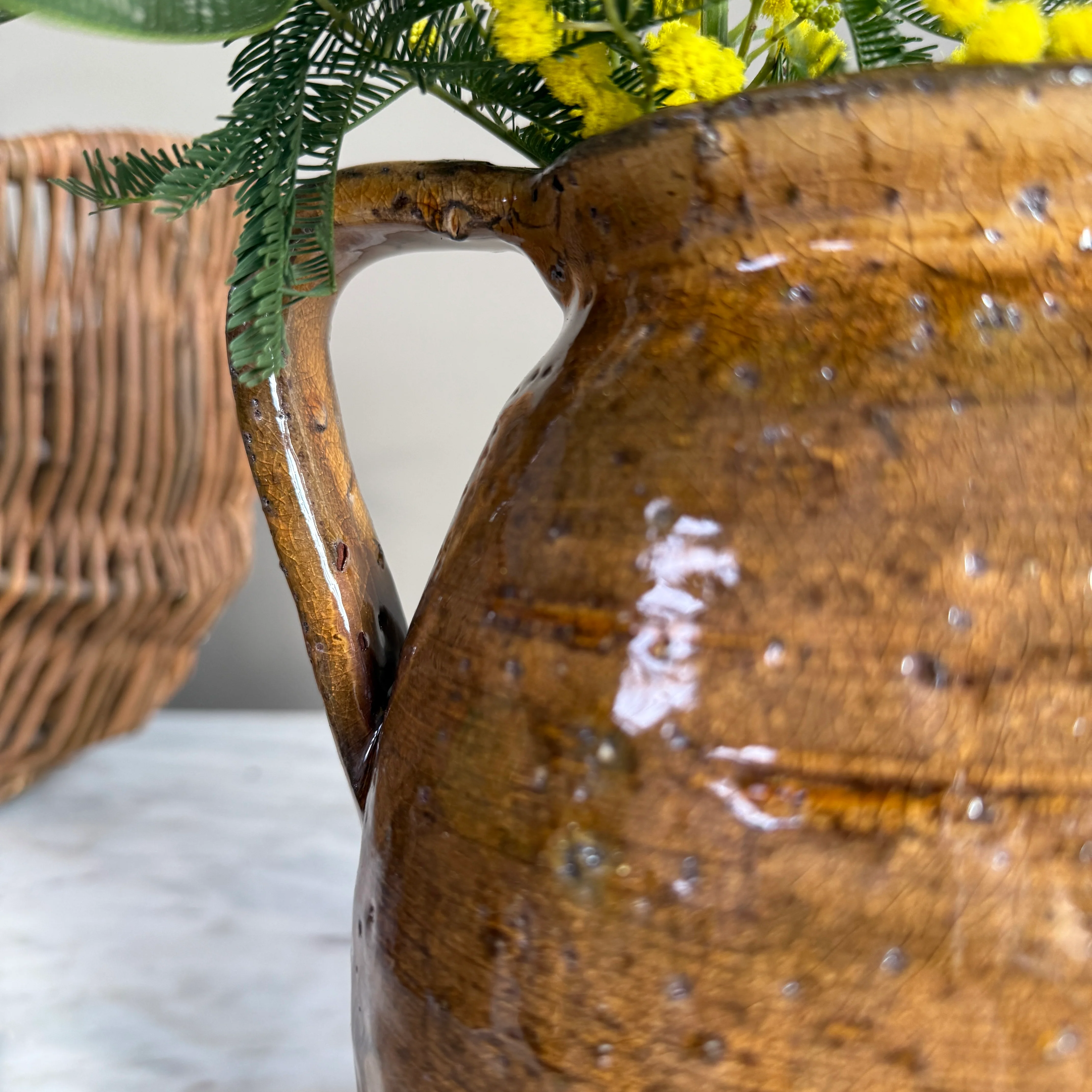 Decorative jug brown glaze | Betty - Image 3