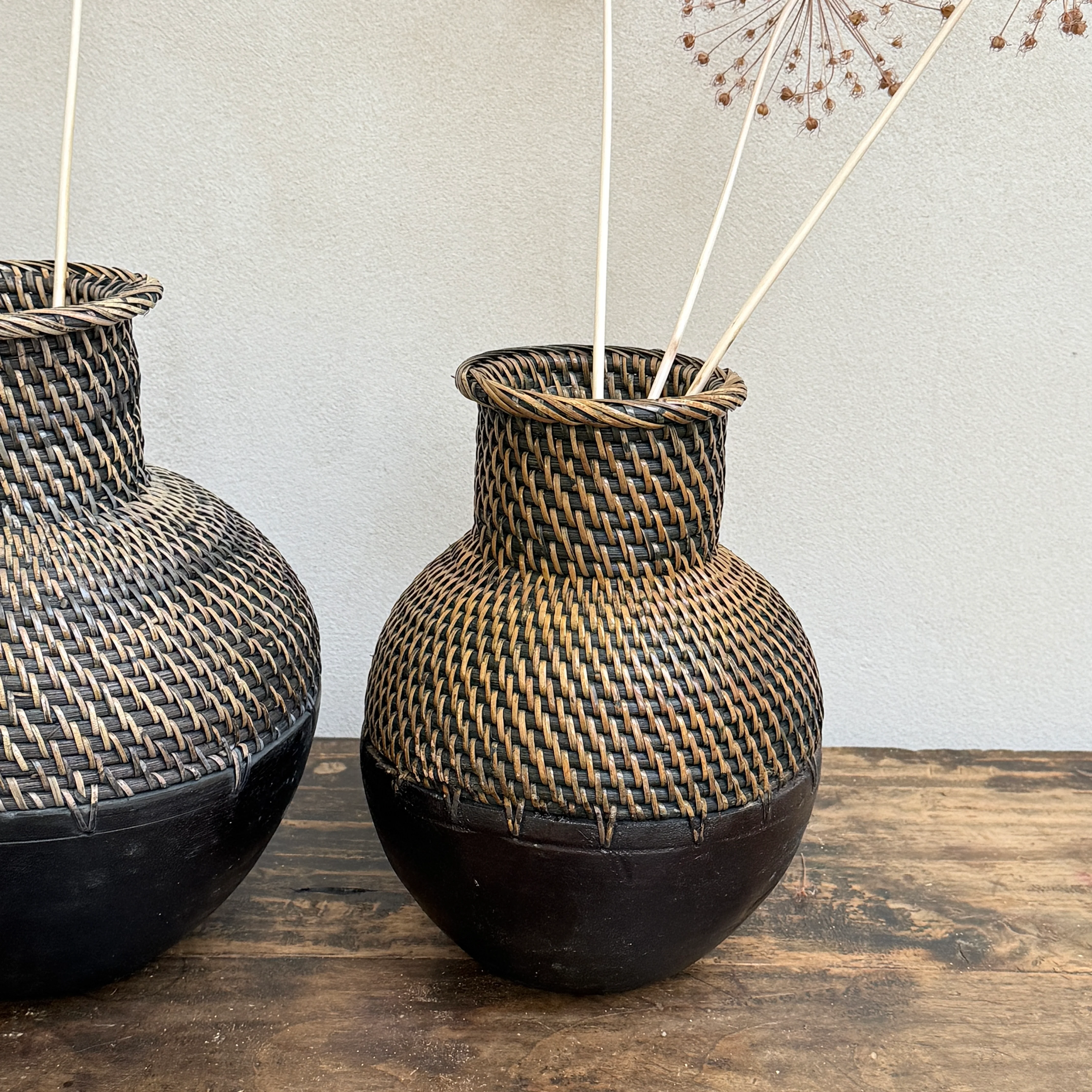 Decorative Woven Wood Vase - Image 4