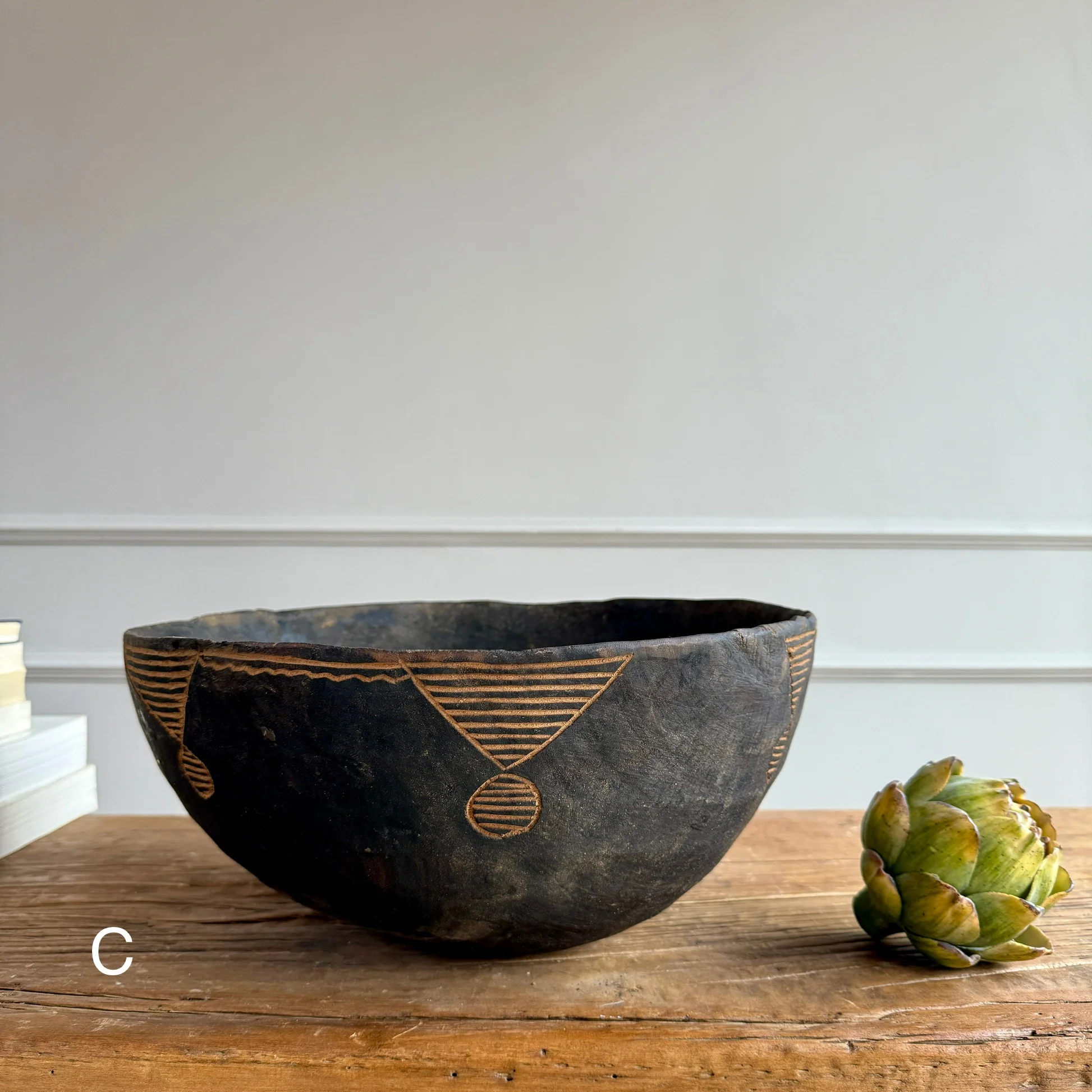 Etched Antique Moroccan bowl large - Image 5