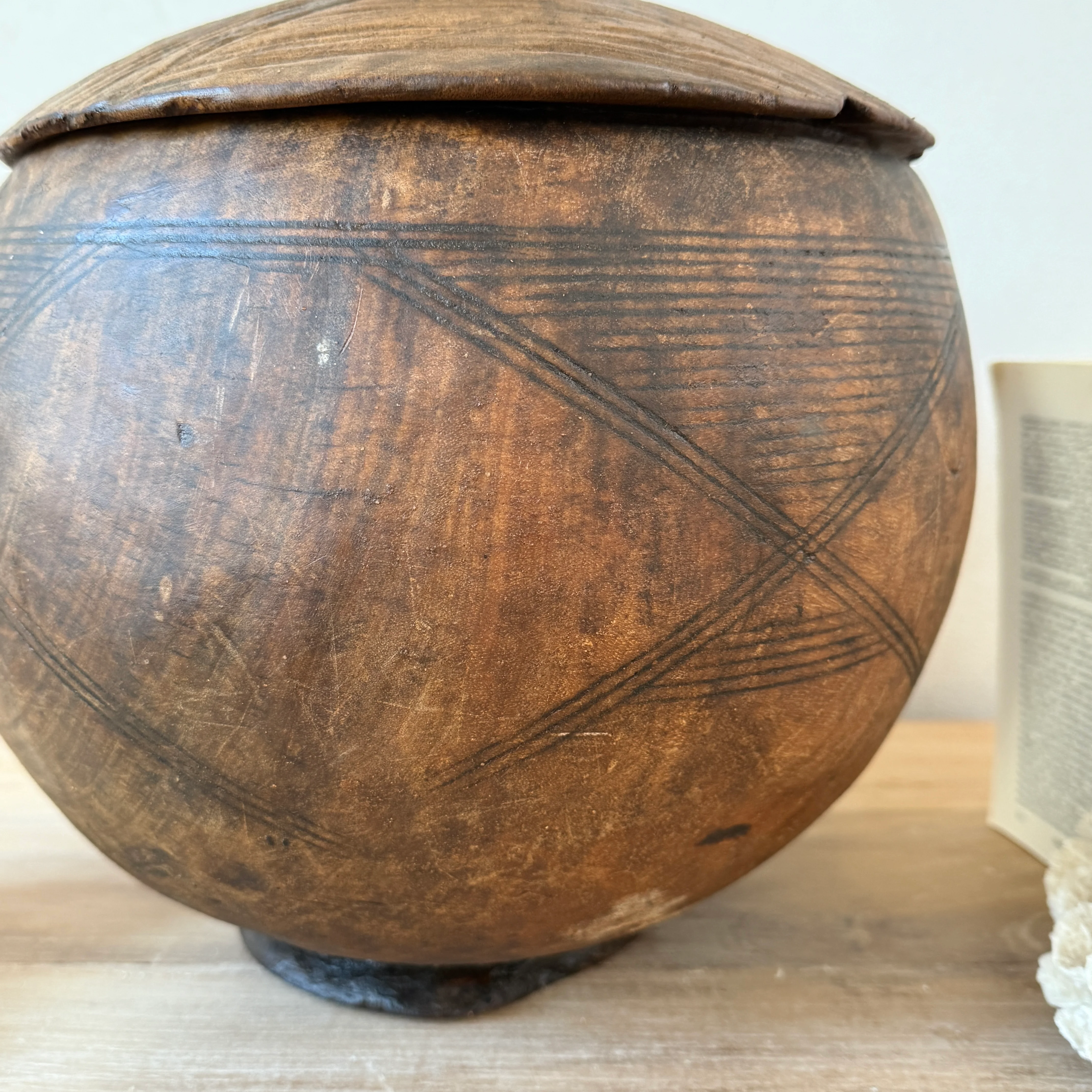 Etched Antique Moroccan Lidded Pot - Image 10