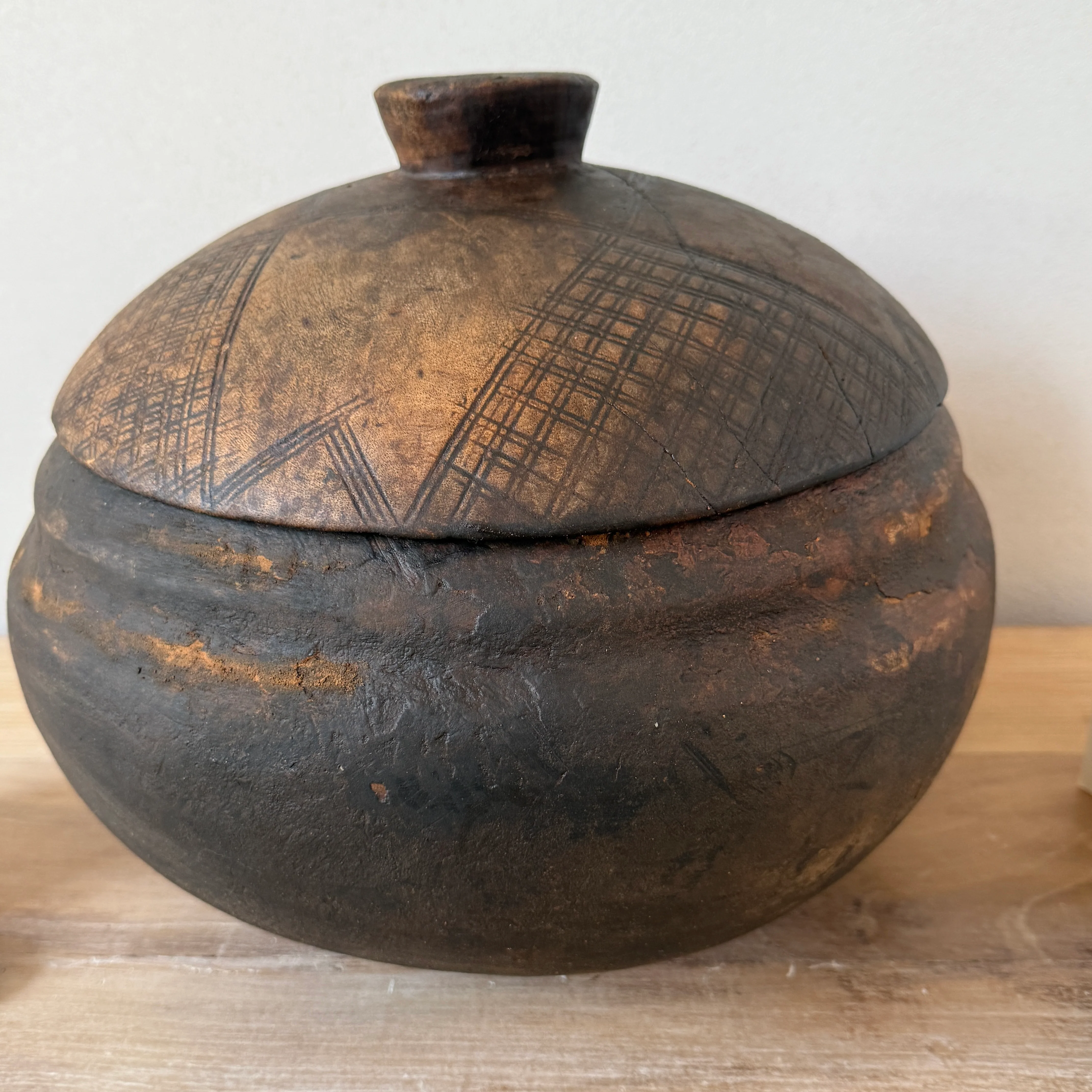 Etched Antique Moroccan Lidded Pot - Image 3