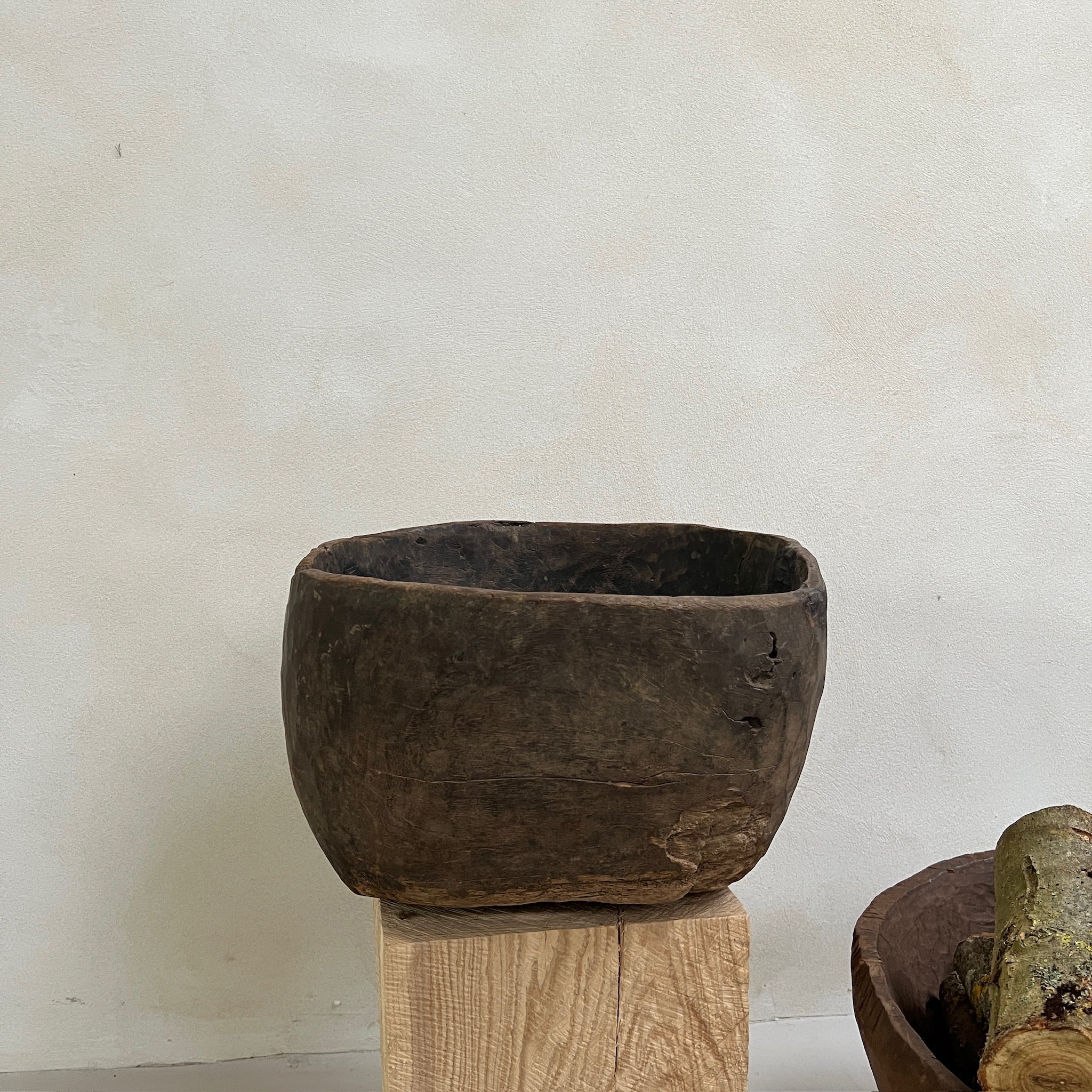 Extra Large Antique Wooden Root Bowl - Image 3