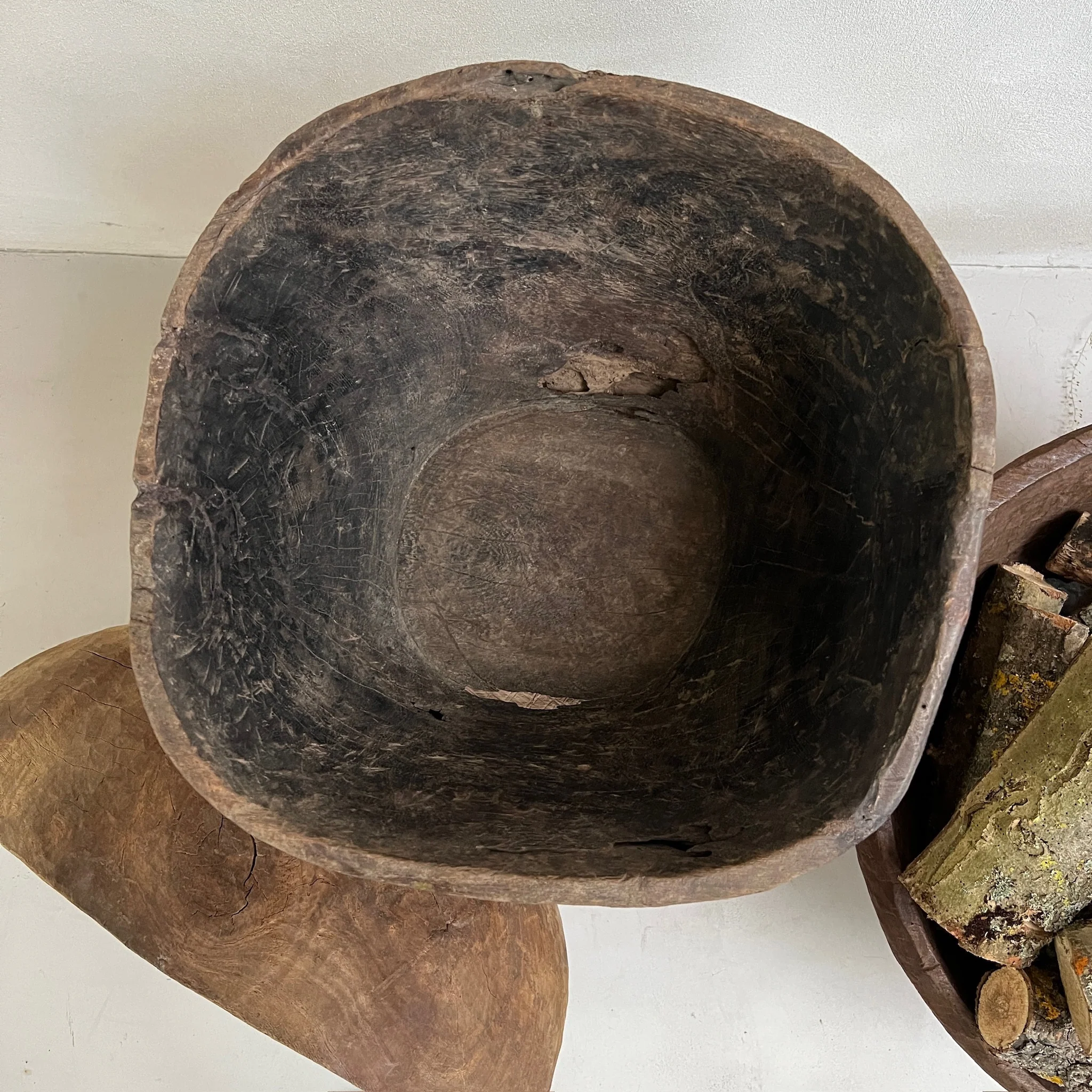 Extra Large Antique Wooden Root Bowl - Image 4