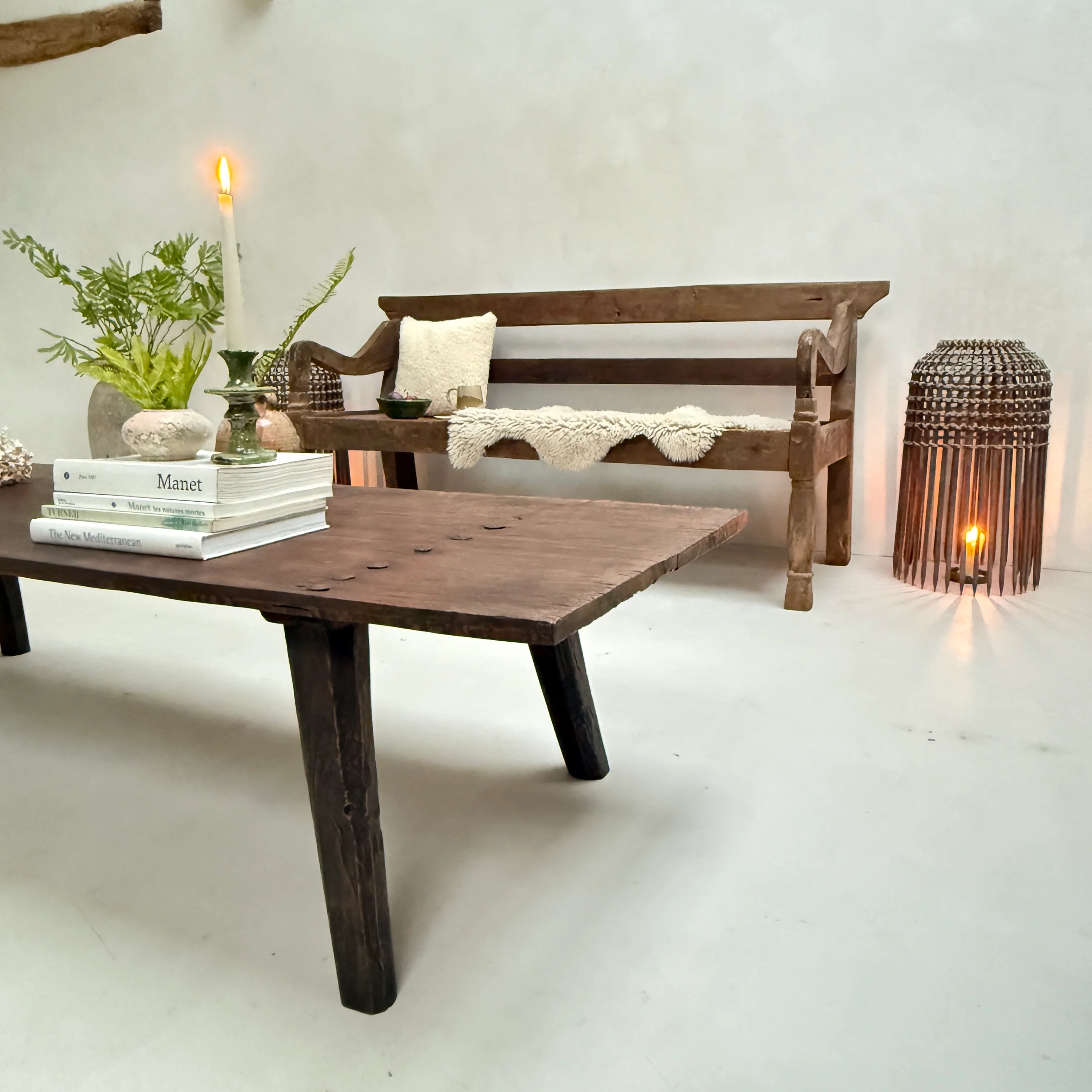 Extra large dark antique door coffee table Orlando - Image 9