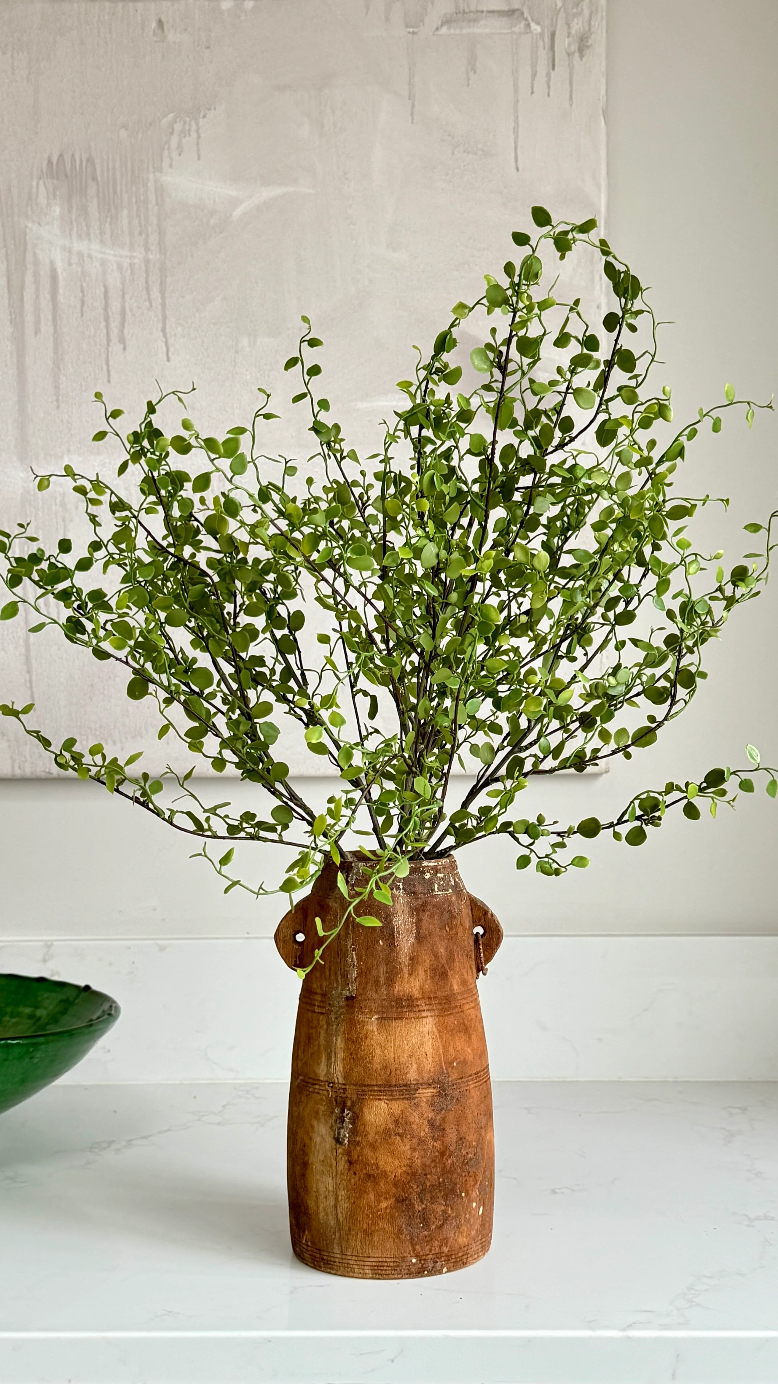 Faux Muehlenbeckia leaf spray green 51cm - Image 4