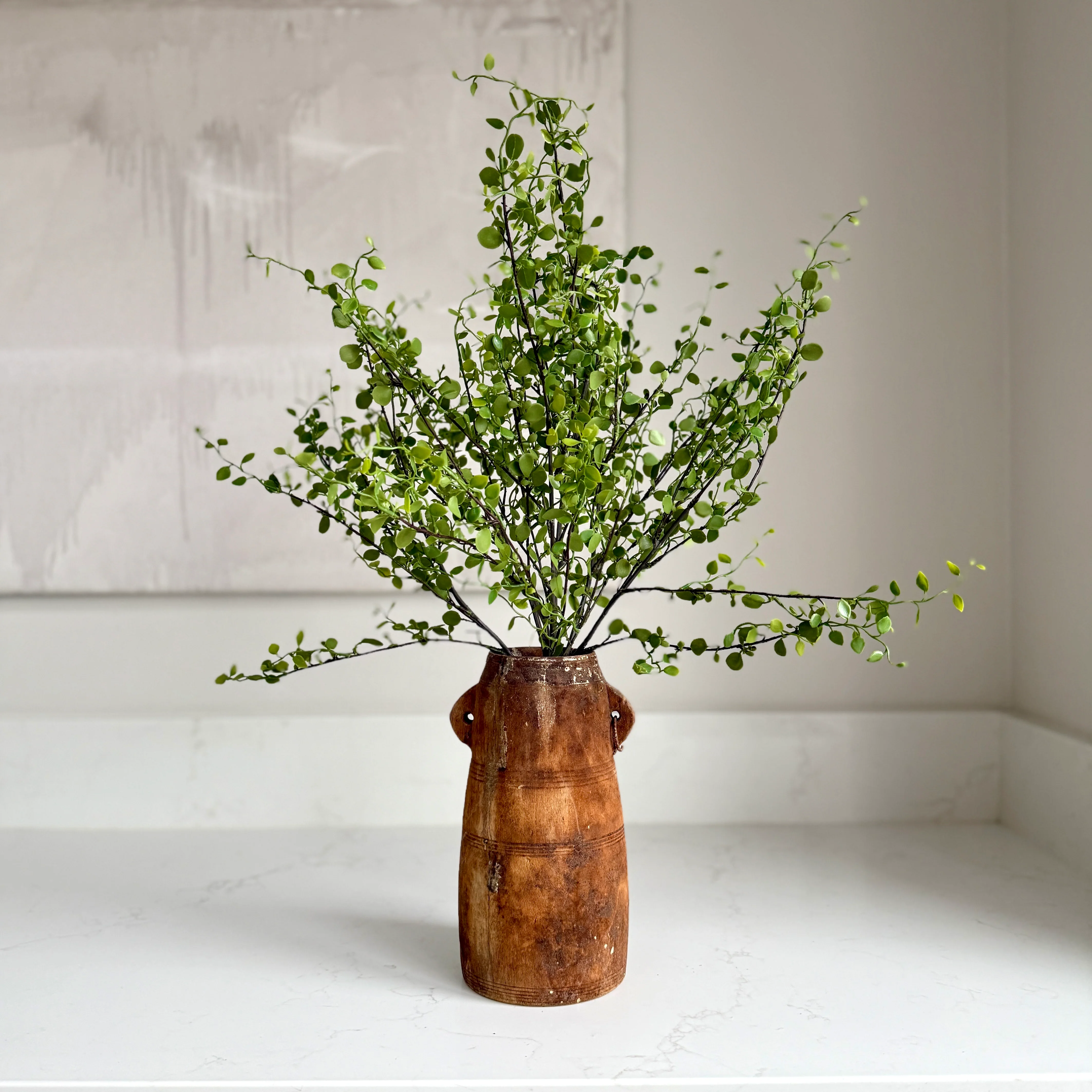 Faux Muehlenbeckia leaf spray green 51cm - Image 7
