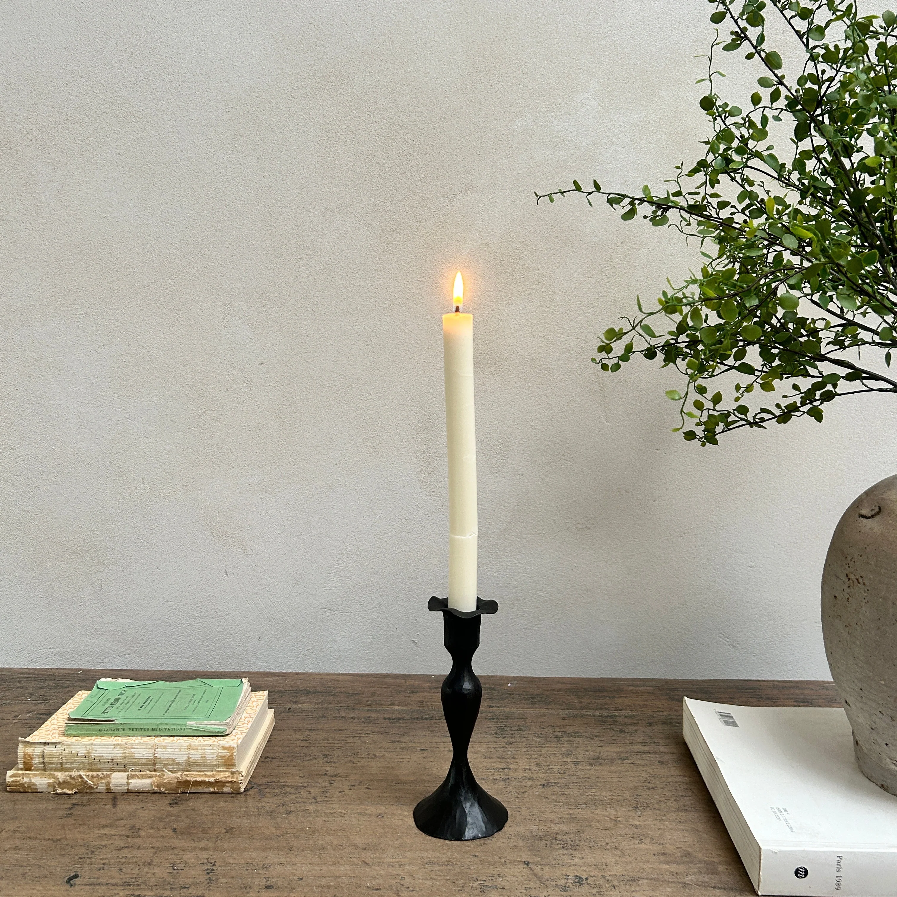 Fluted Iron Metal Candlestick - Image 2