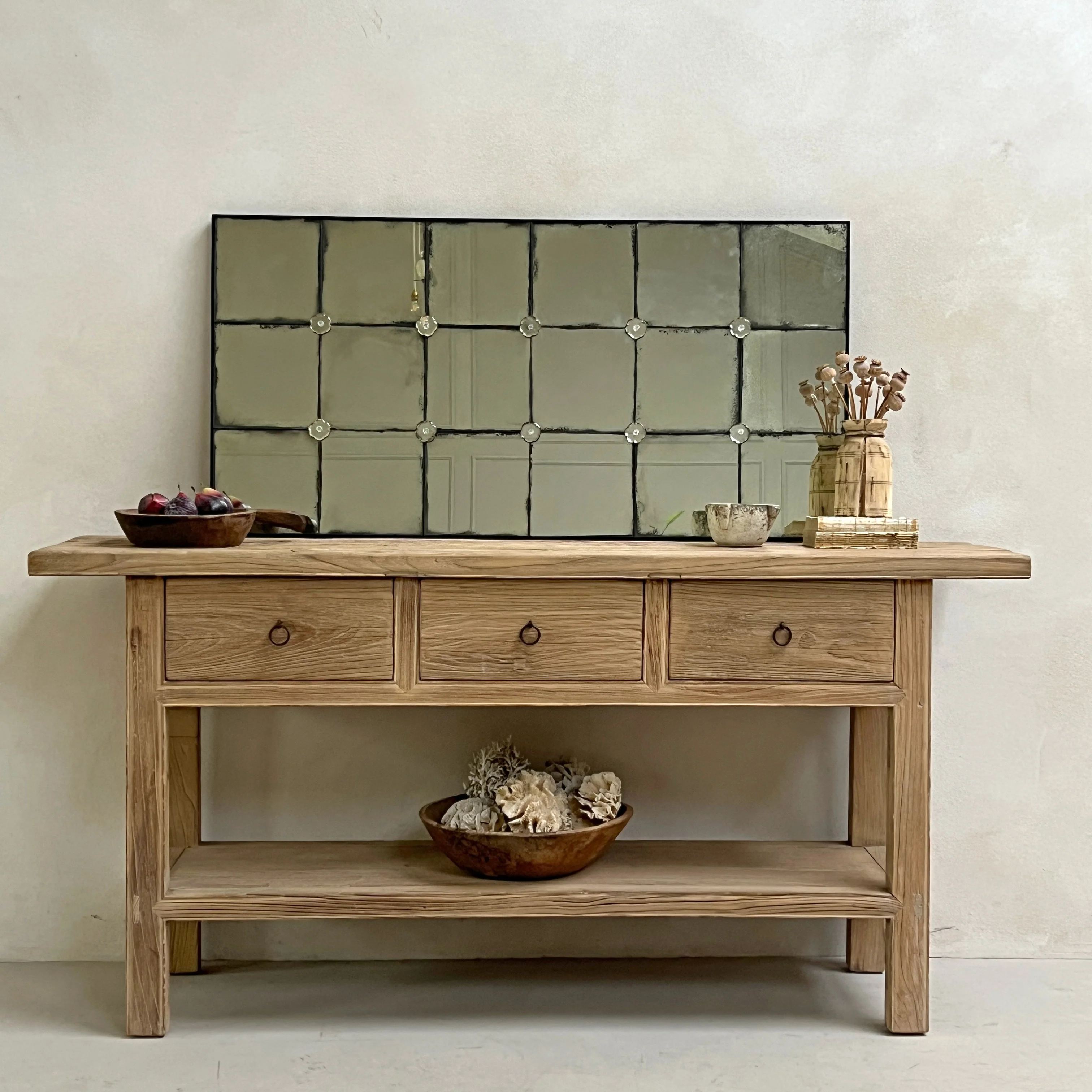 Foxed antiqued mirror Flower Detail 121x61cm | Fenella - Image 6