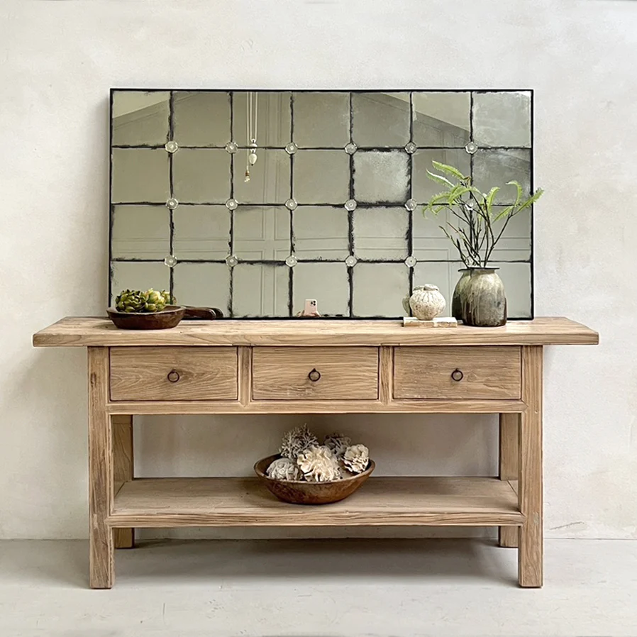 Foxed antiqued mirror Flower Detail 141x81cm | Octavia - Image 3