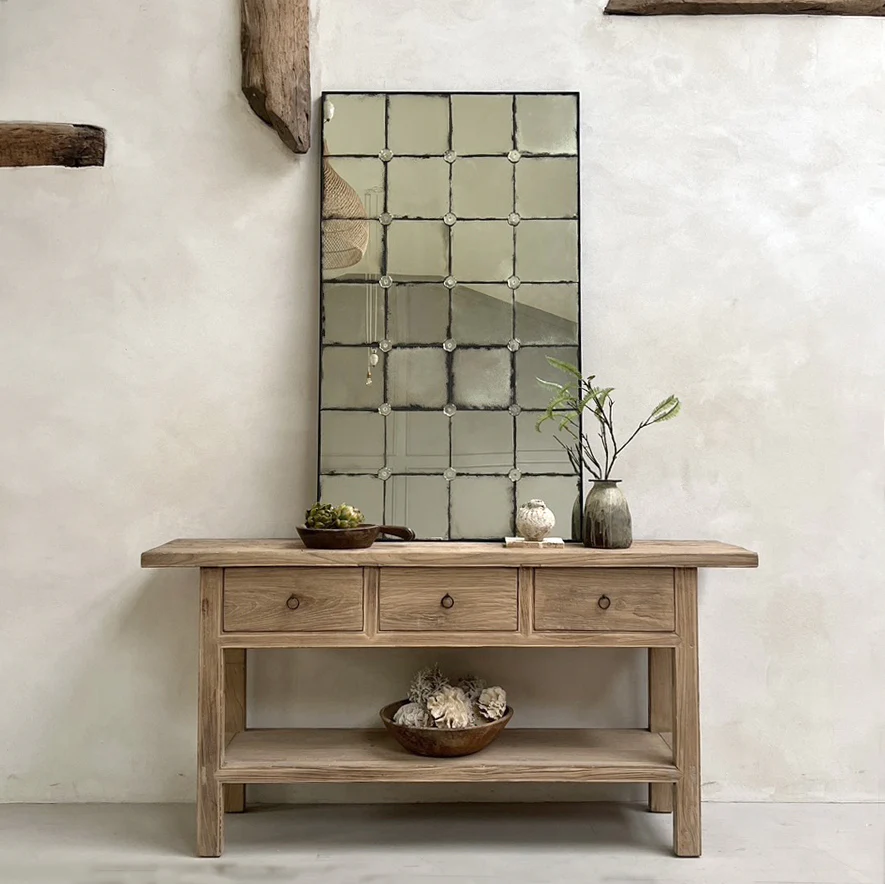 Foxed antiqued mirror Flower Detail 141x81cm | Octavia - Image 4