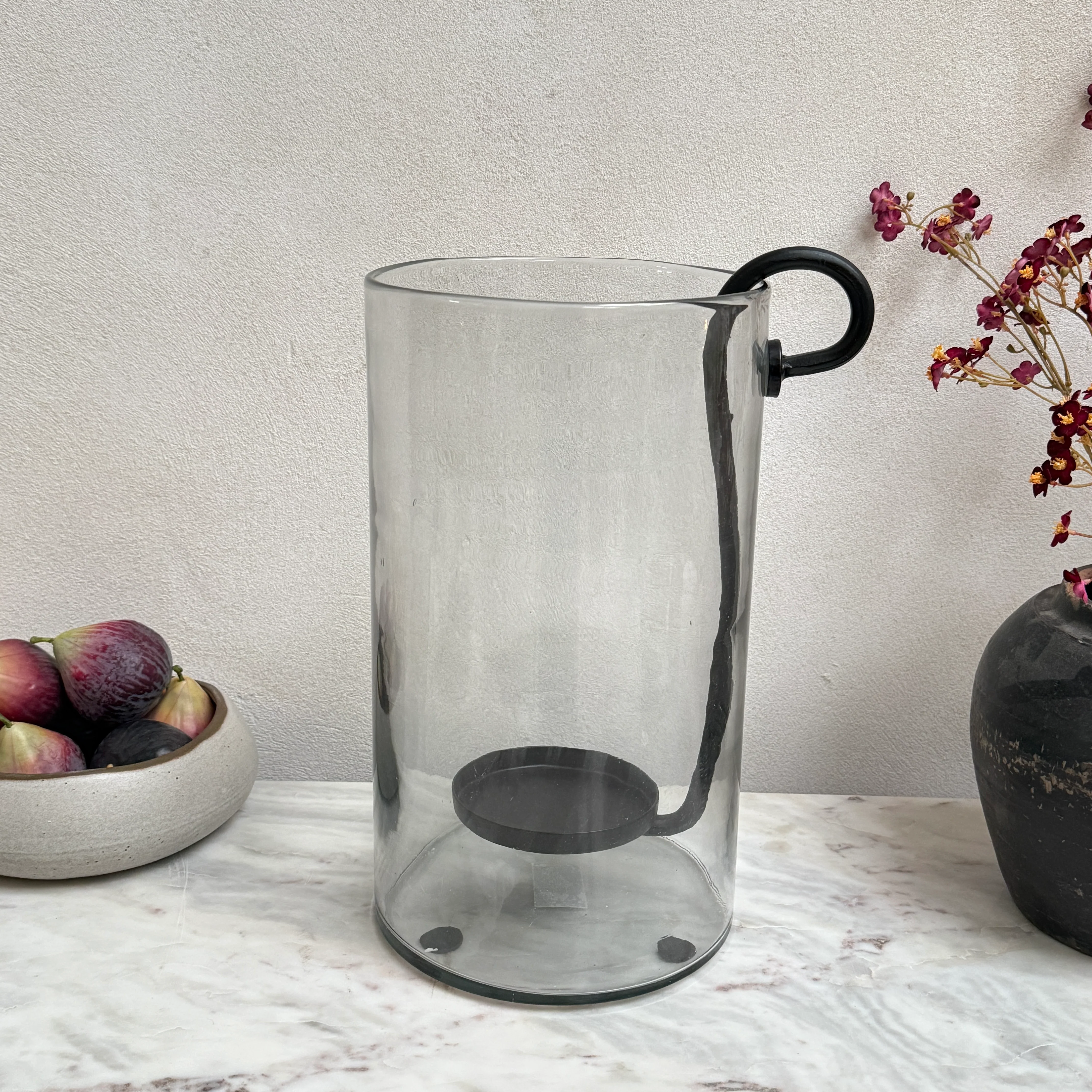 Glass hurricane lantern and candle holder - Image 4