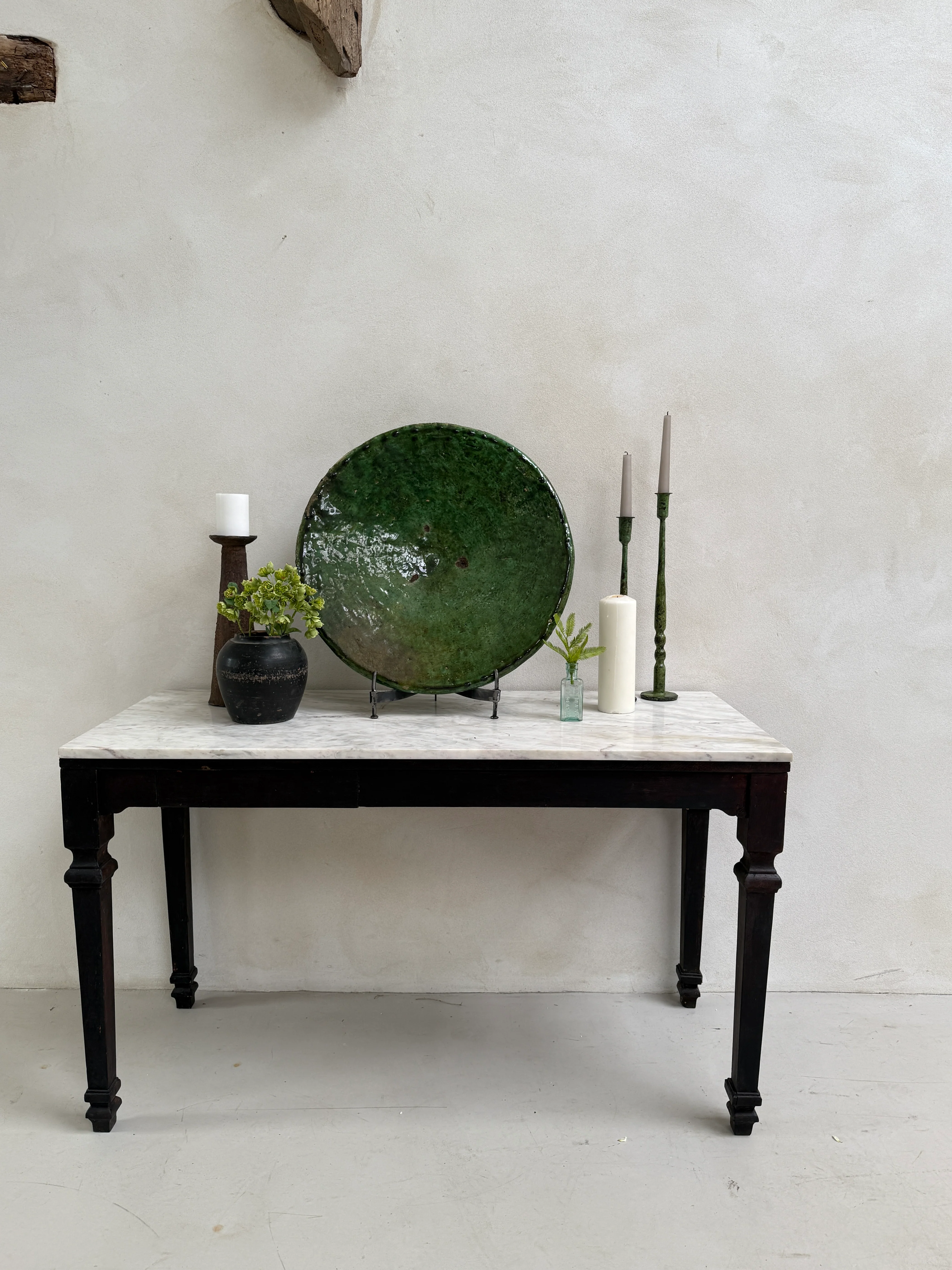 Green decorative Moroccan plate green | XL