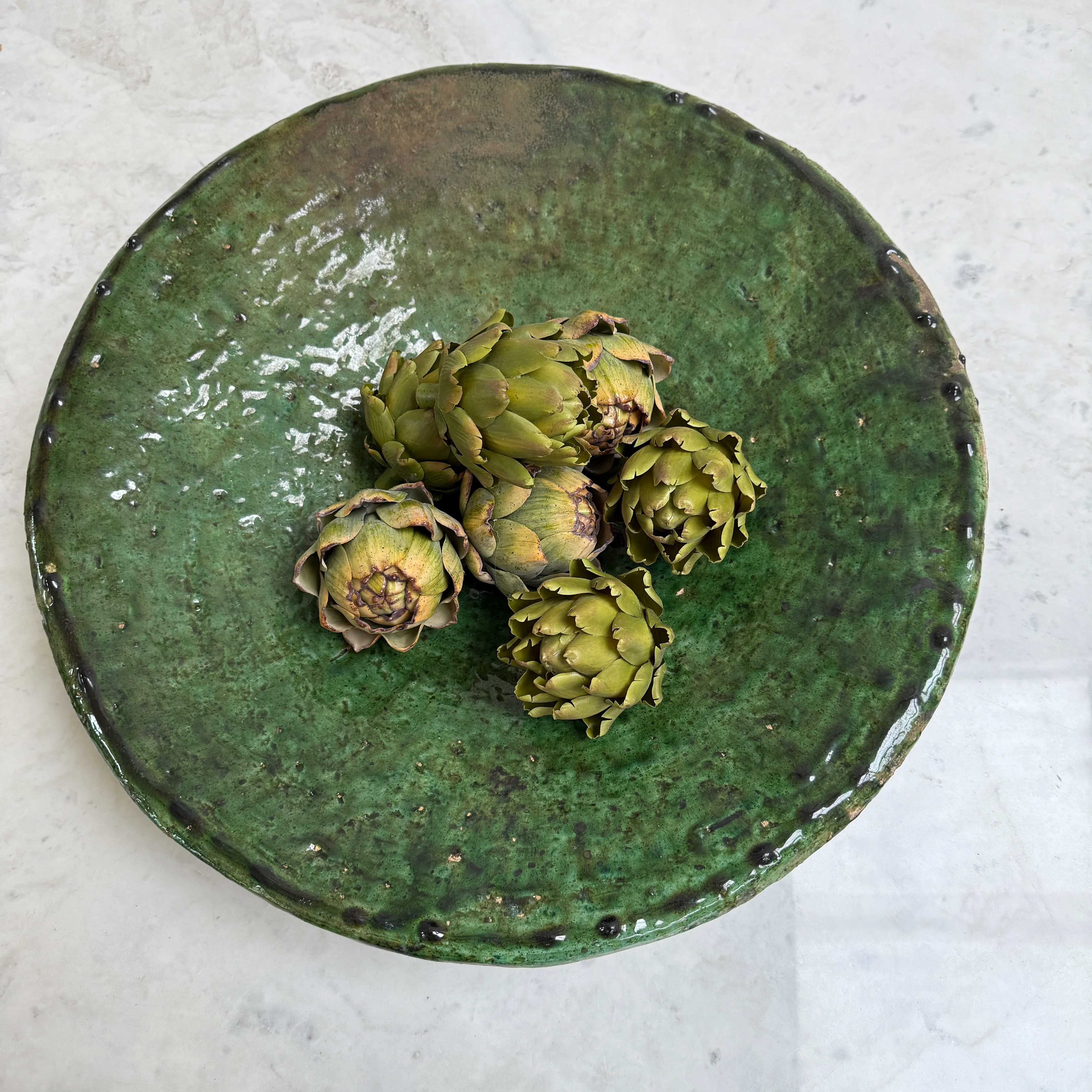 Green decorative Moroccan plate green | XL - Image 4