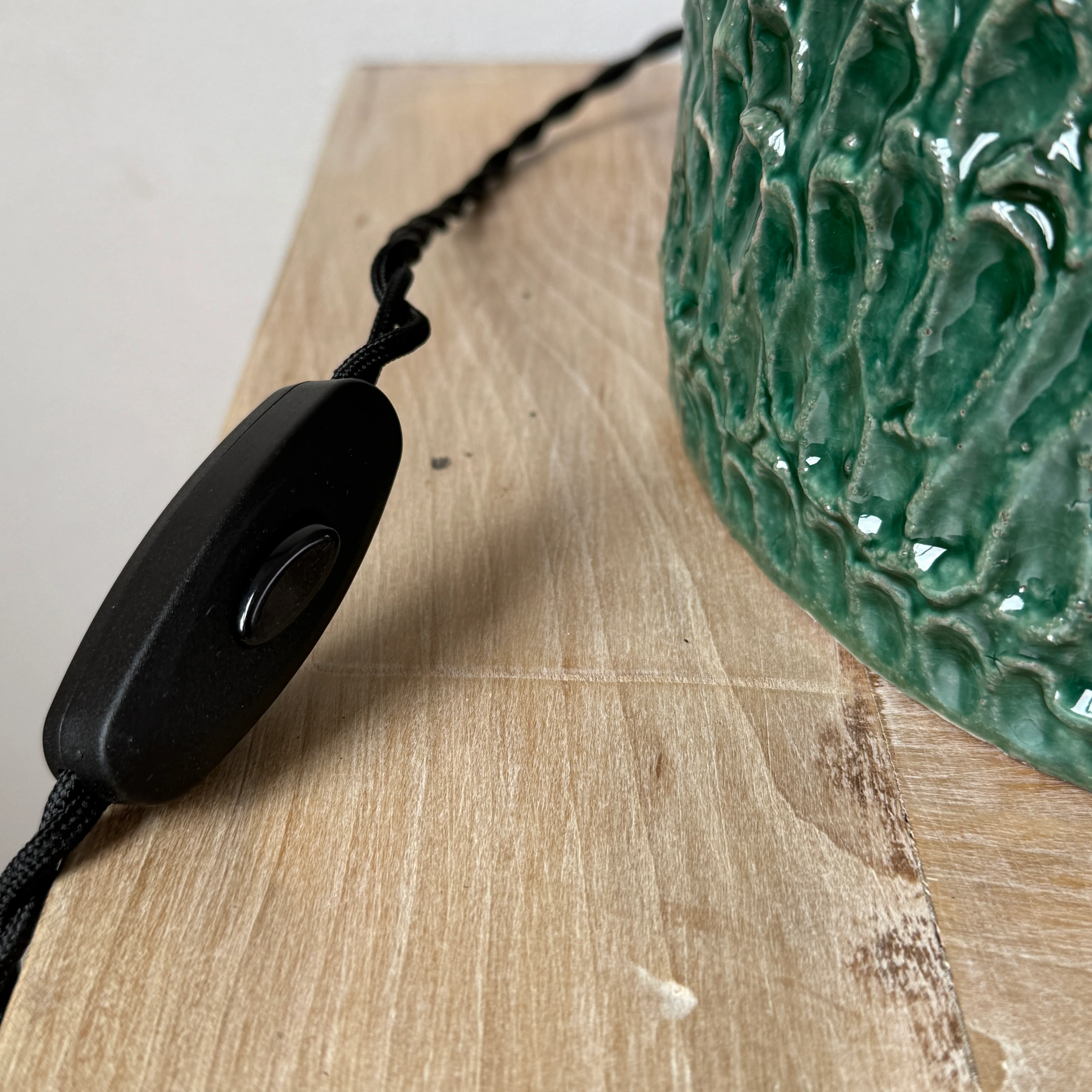 Green Glazed Ceramic Table Lamp - Image 7