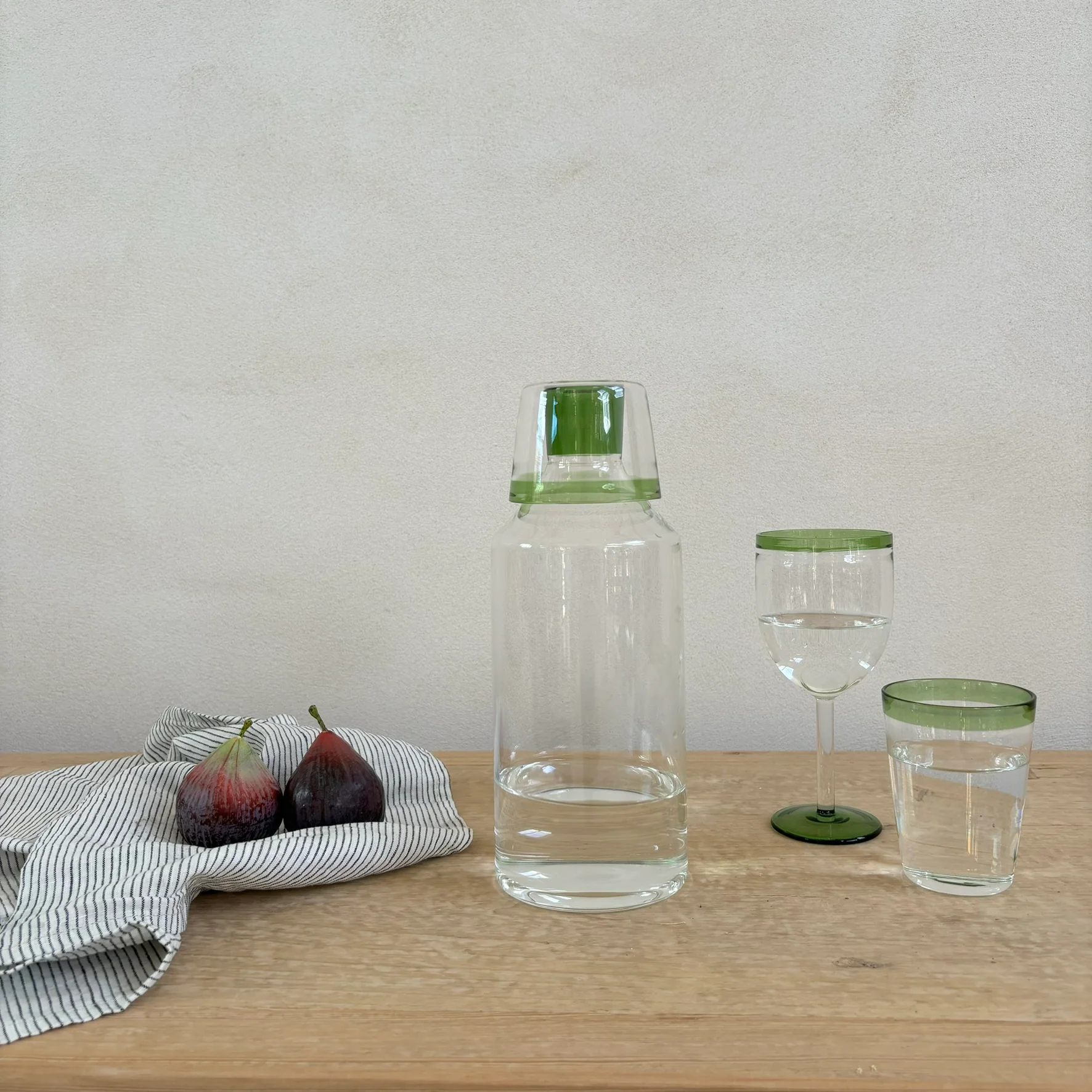 Green rim drinking glass collection - Image 3