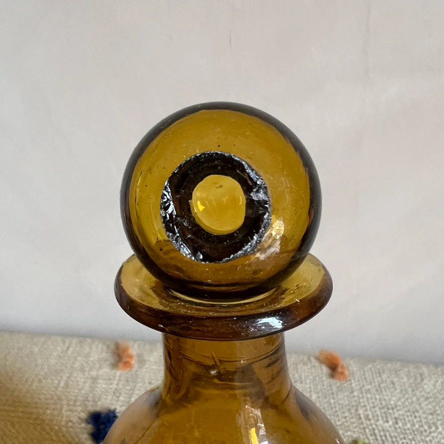 Hand blown Moroccan bottle | Amber - Image 6