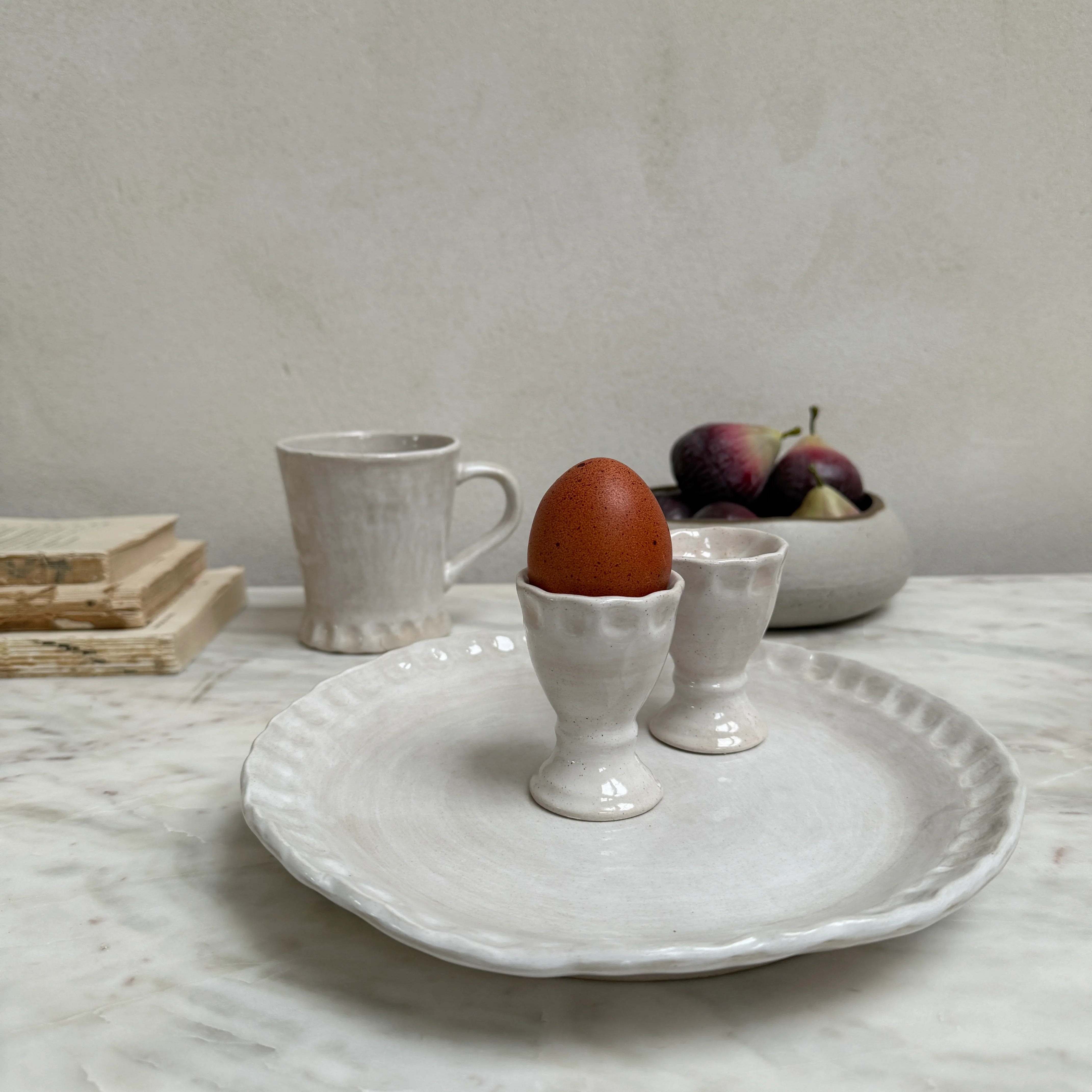 Hand made small plate white | Florence - Image 7
