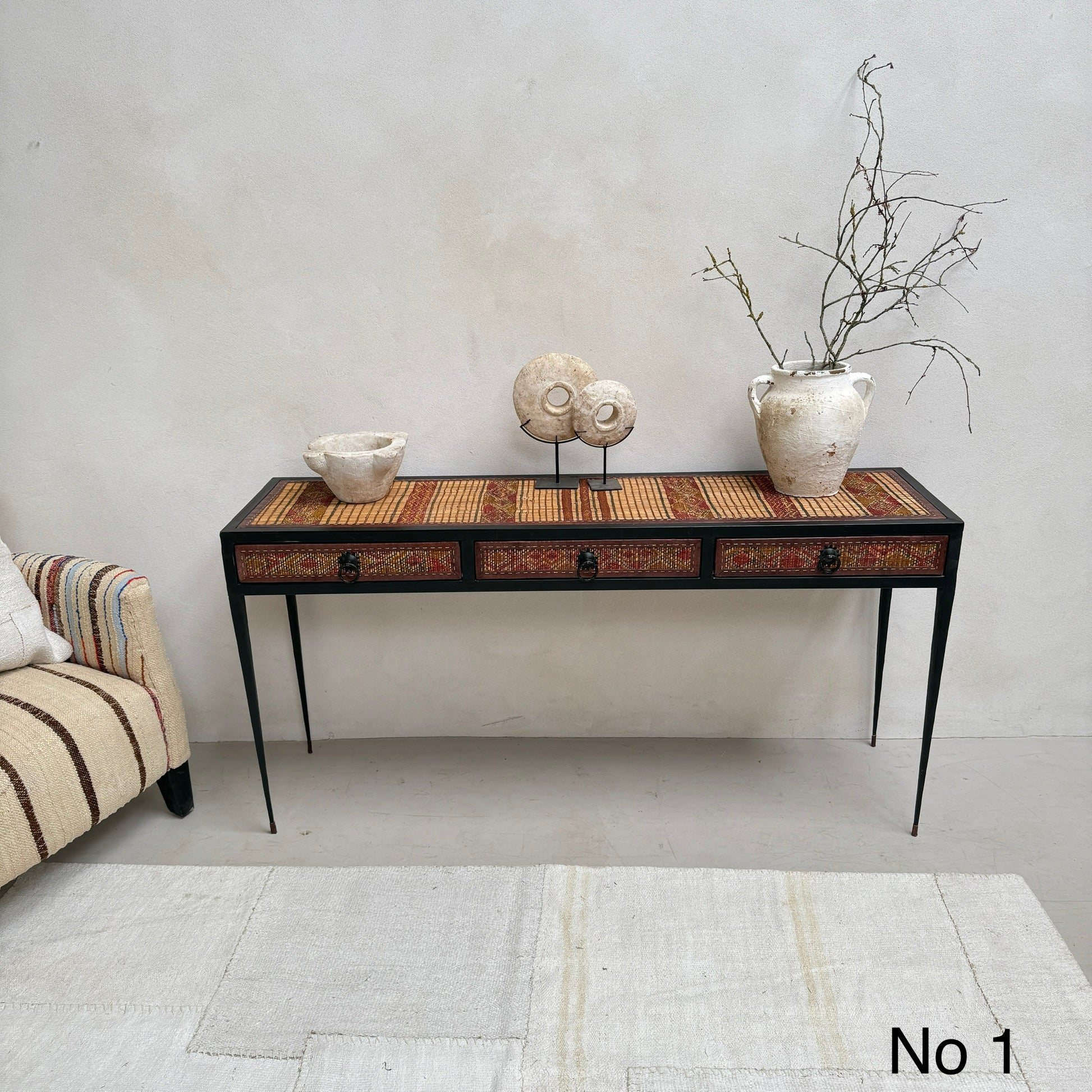Handcrafted Nomadic Patterned Metal Console | Medium - Image 2