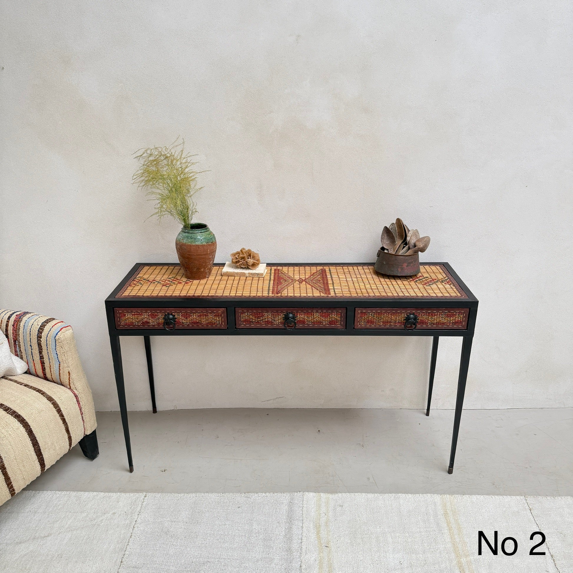 Handcrafted Nomadic Patterned Metal Console | Medium - Image 6