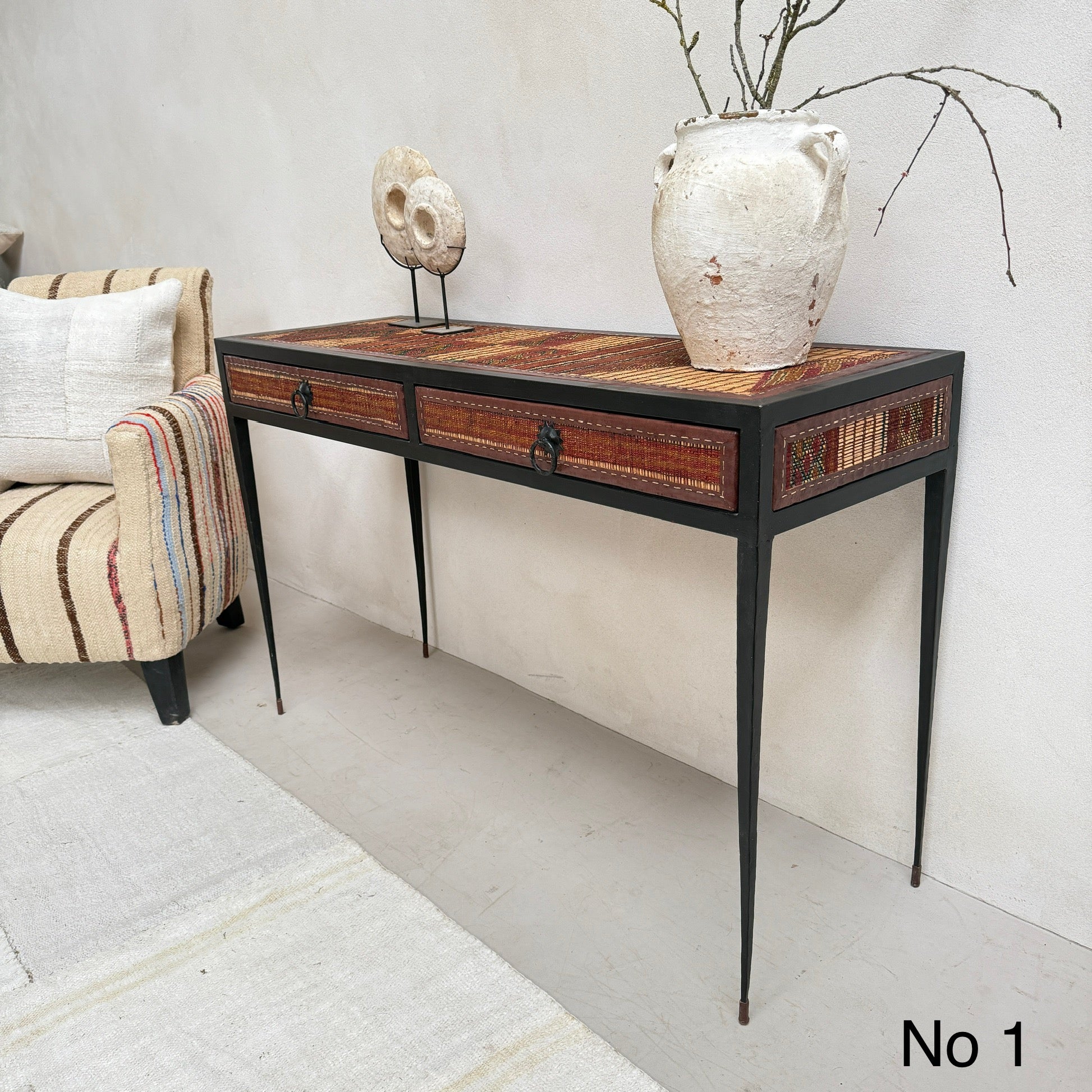 Handcrafted Nomadic Patterned Metal Console | Small - Image 4