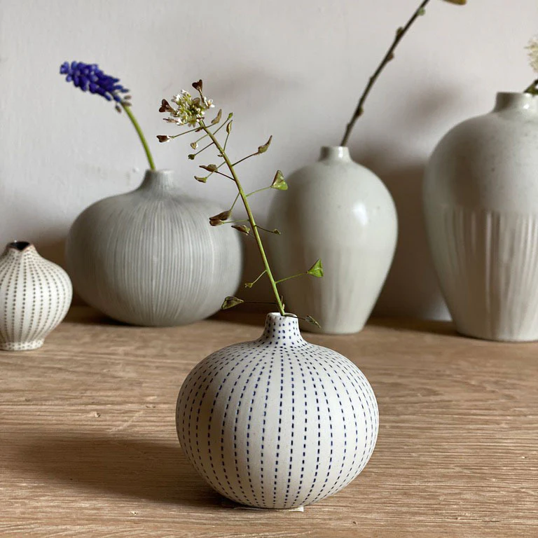 Small Handmade Ceramic Vase | Urchin Blue