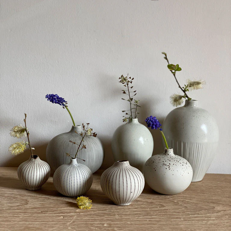 Small Handmade Ceramic Vase | Urchin Blue - Image 5