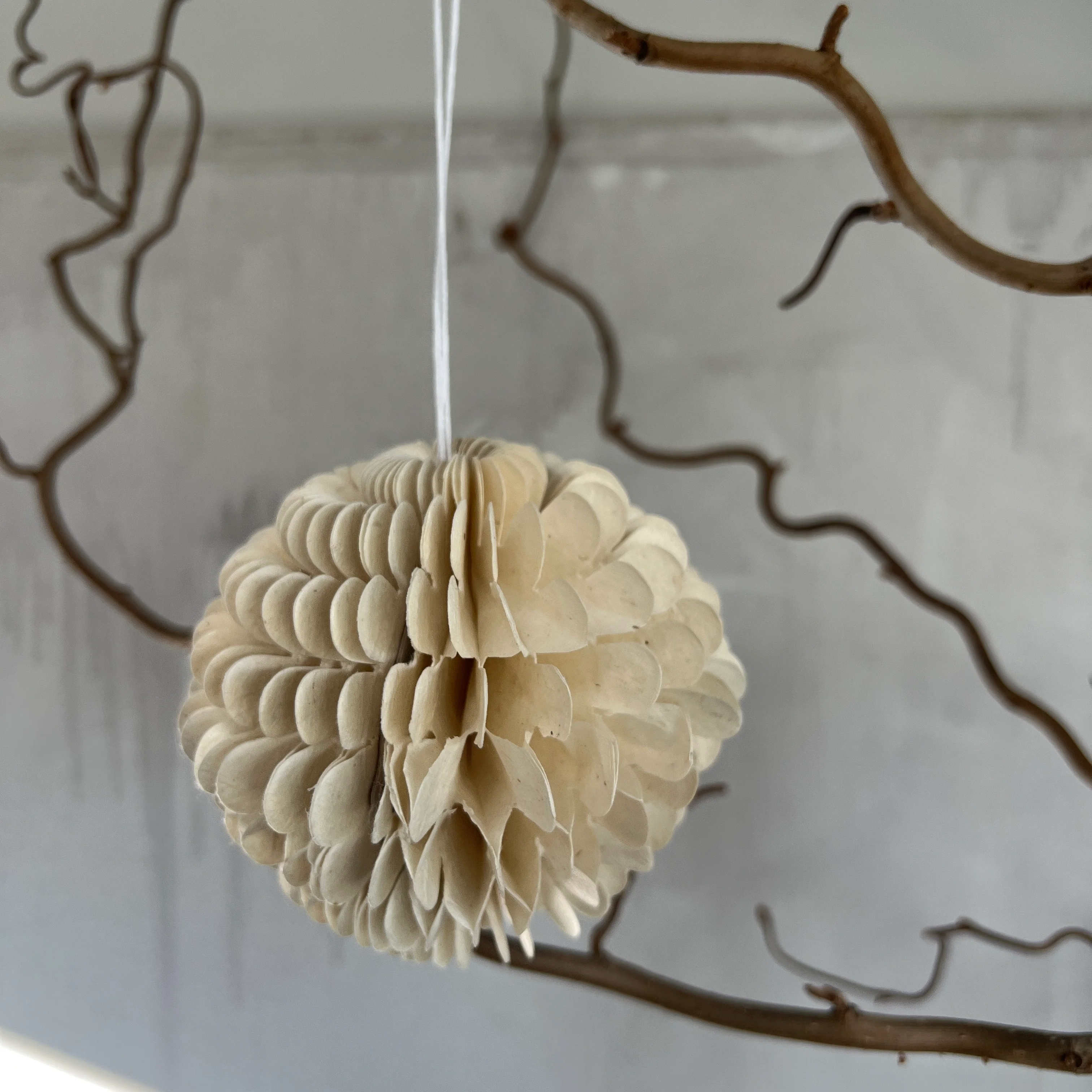 Honeycomb Flower Decoration | Antique White - Image 3