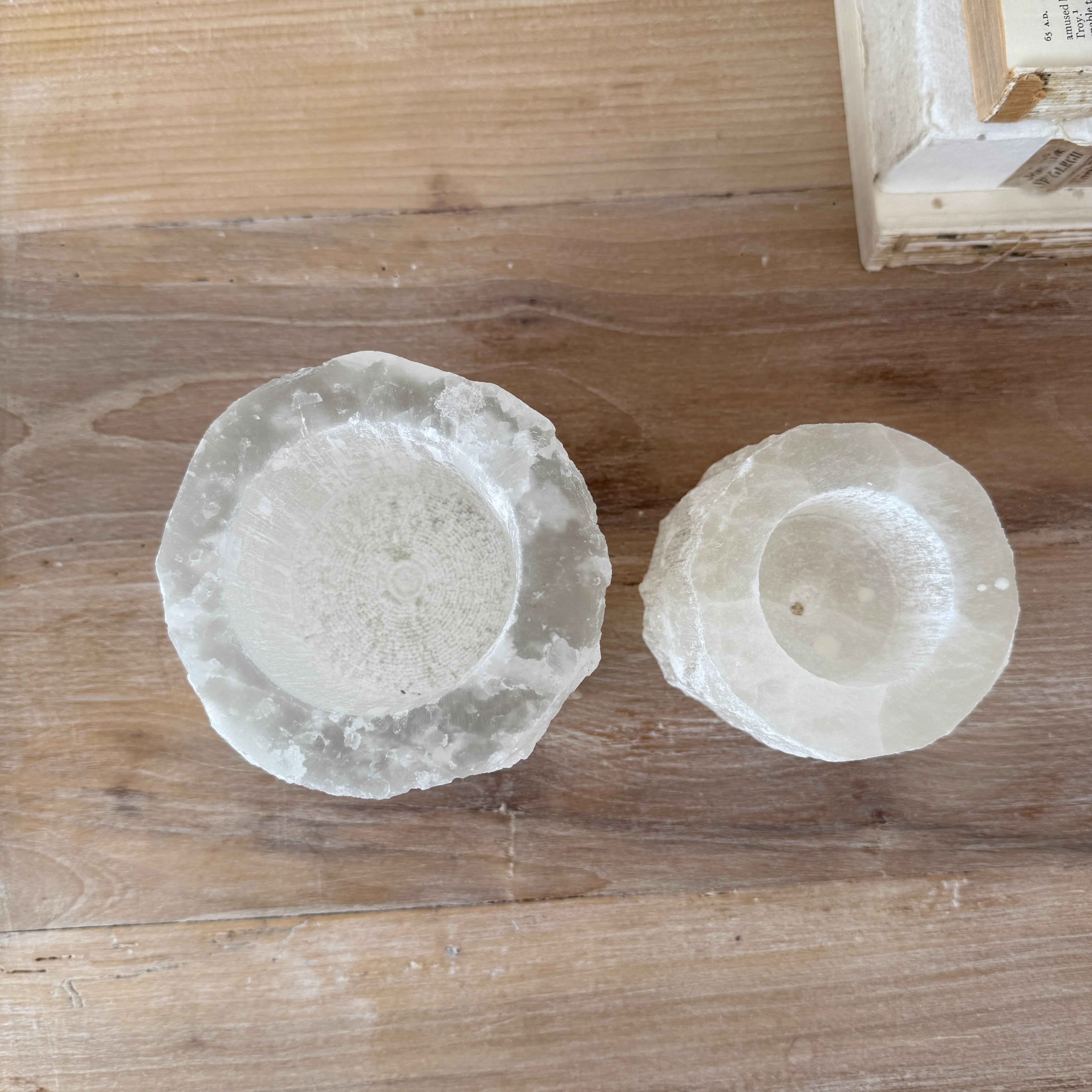 Ivory Selenite Tealight Holder - Image 3