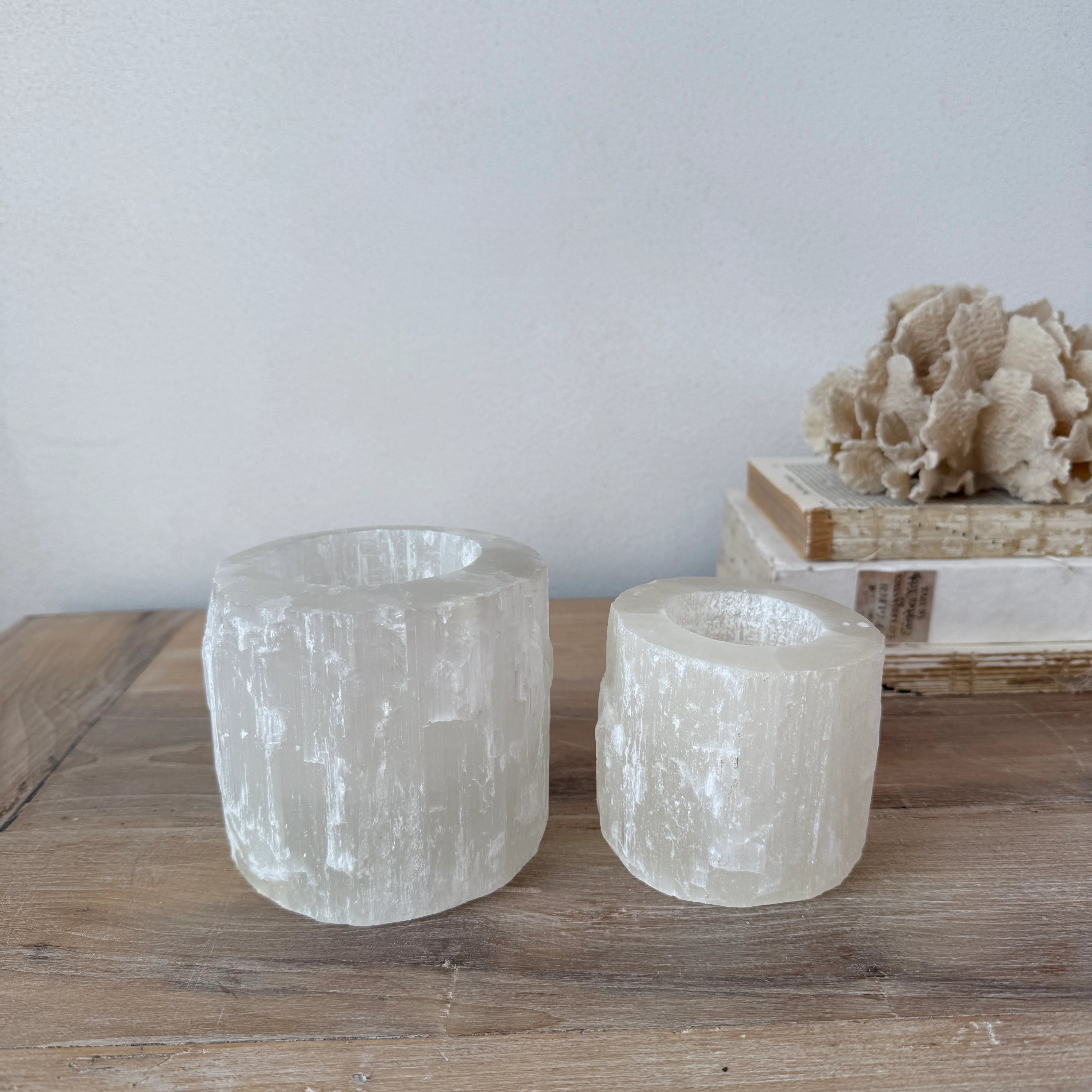 Ivory Selenite Tealight Holder - Image 4